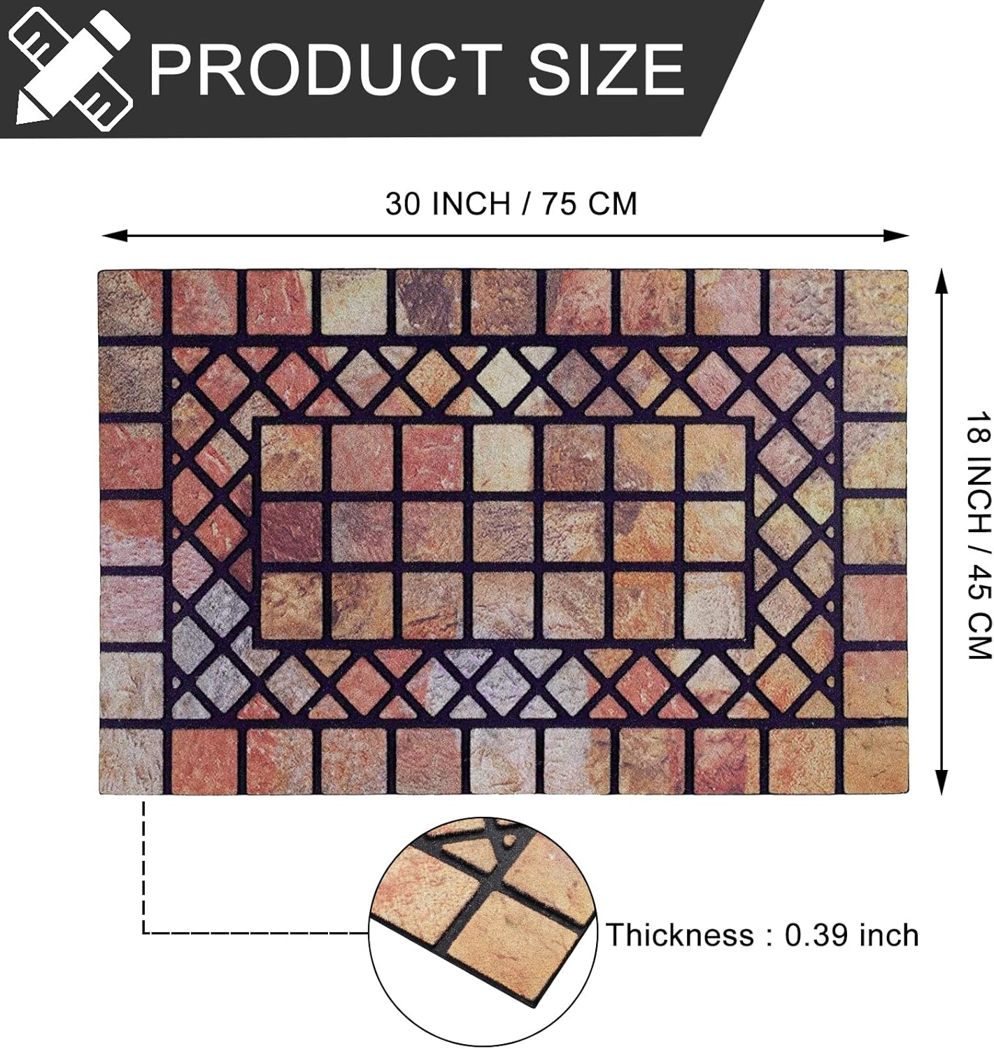 CHICHIC Welcome Door Mat 18 x 30 Inch Front Doormat Outdoors for Home Entrance Outdoors Mat for Outside Entry Way Doormat Entry Rugs, Heavy Duty Non Slip Rubber Back Low Profile, Colorful