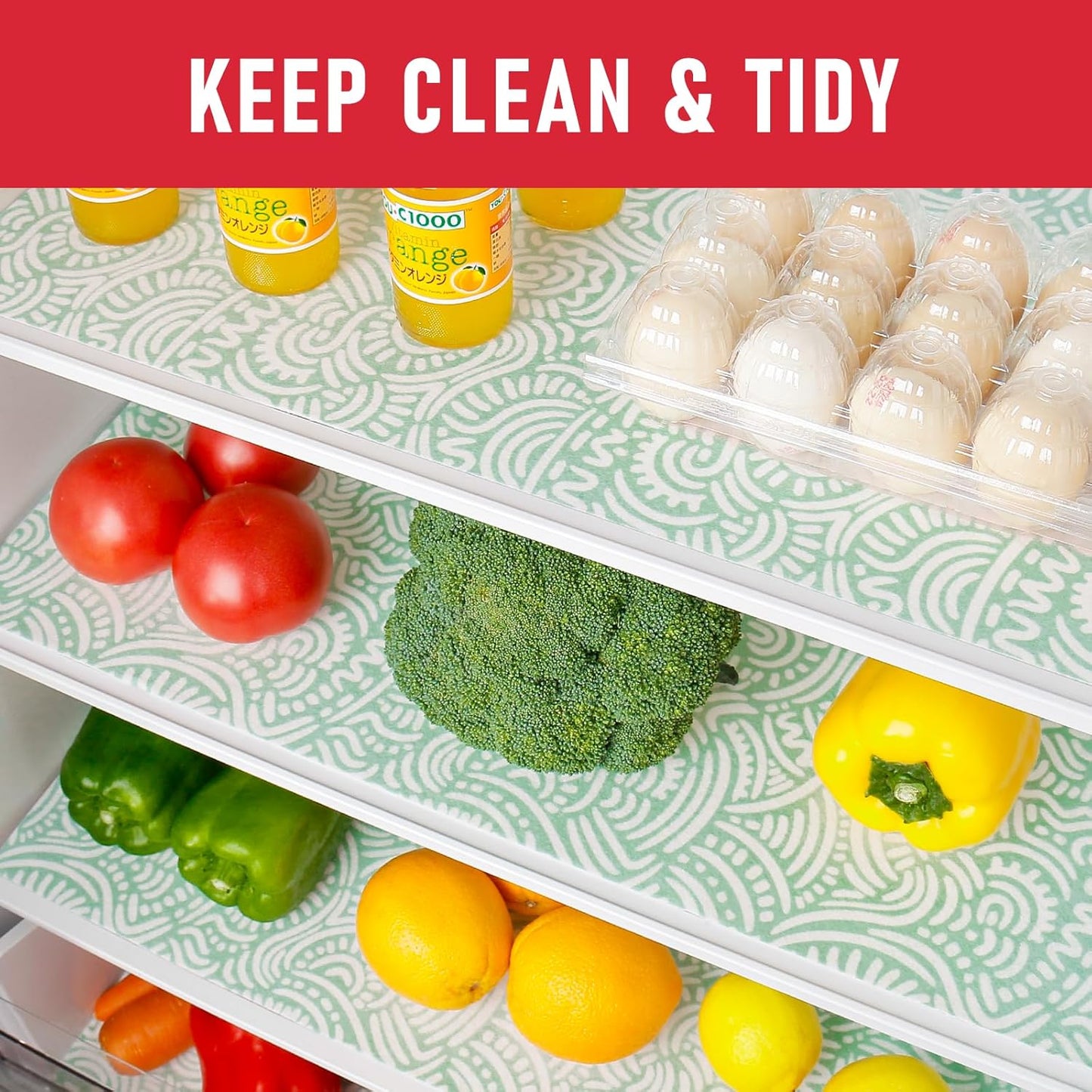 Cooyes 12 Pack Refrigerator Shelf Liners for French Door Fridge, 17.7" × 36" Extra Large, Non-Slip Fridge Mats Machine Washable, Refrigerator Drawer Liner for Glass Shelves Kitchen Cabinet