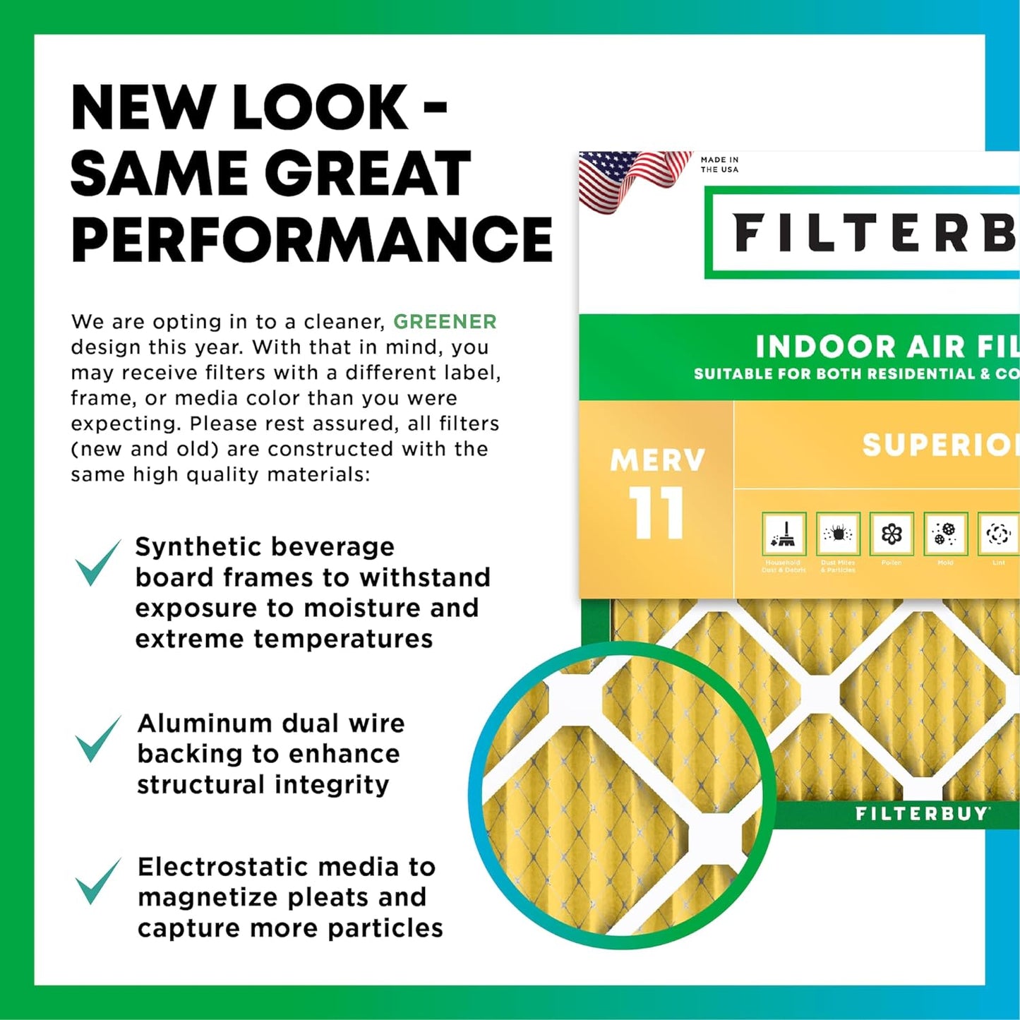 Filterbuy 20x30x1 Air Filter MERV 11 (MPR 1200) Allergen Defense Replacement (4-Pack), Electrostatic Pleated HVAC AC Furnace Filters, Made in USA (Actual Size: 19.63 x 29.63 x 0.75)
