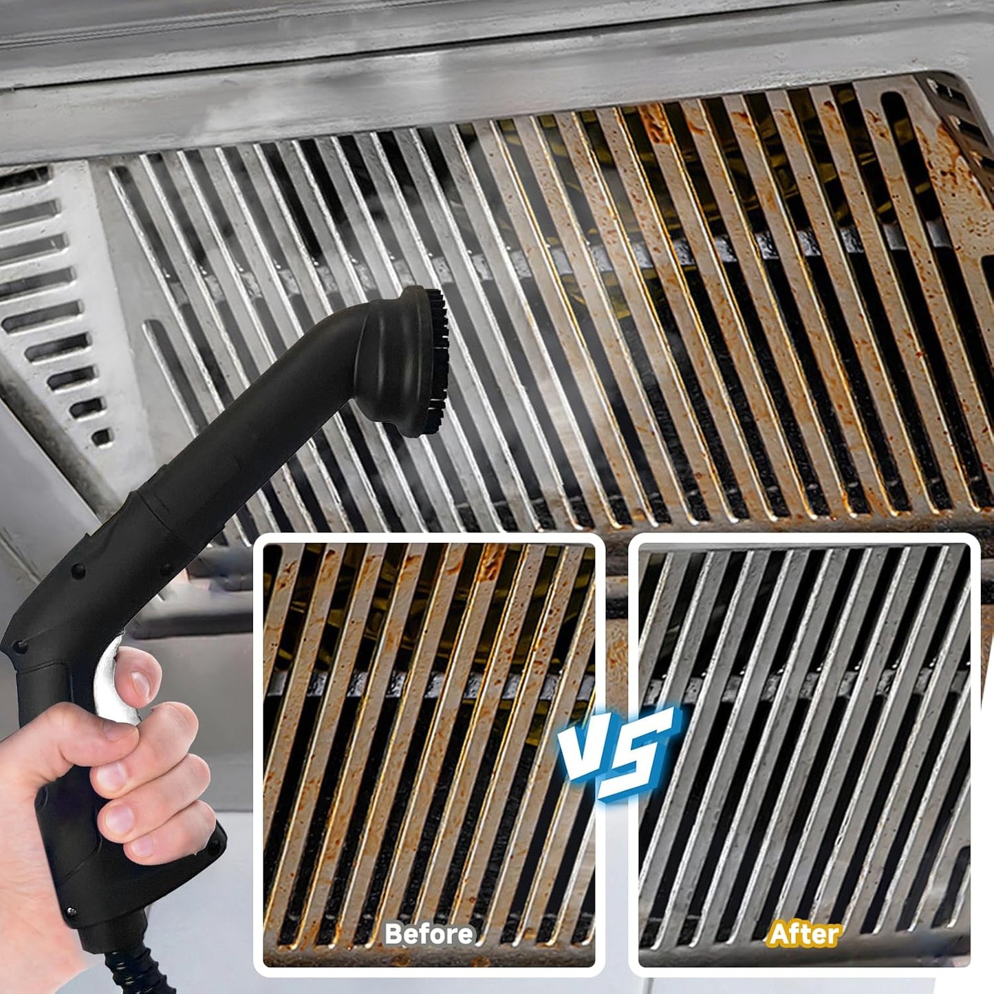 Steam Cleaner, Multipurpose Portable Canister Steamer，Portable Steam Cleaner with 27Accessories, 3 Minutes Fast Heating，for Floors, Windows,Mirrors,kitchens, Glass,Grout and Cars (White)