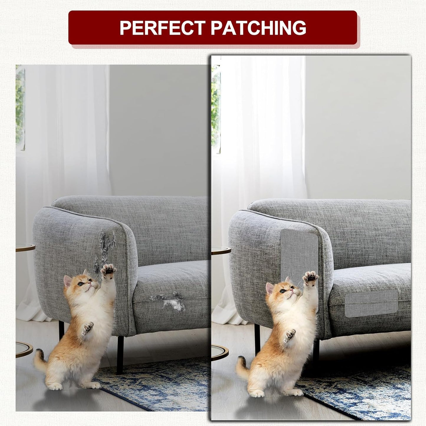 Linen Repair Tape 16x90 inch, Self Adhesive Fabric Patches, Linen Patch Tape Kit, Fabric Repair Tape for Couch Sofas, Headboards, Chairs, Pillows, Curtains, Couches - Green