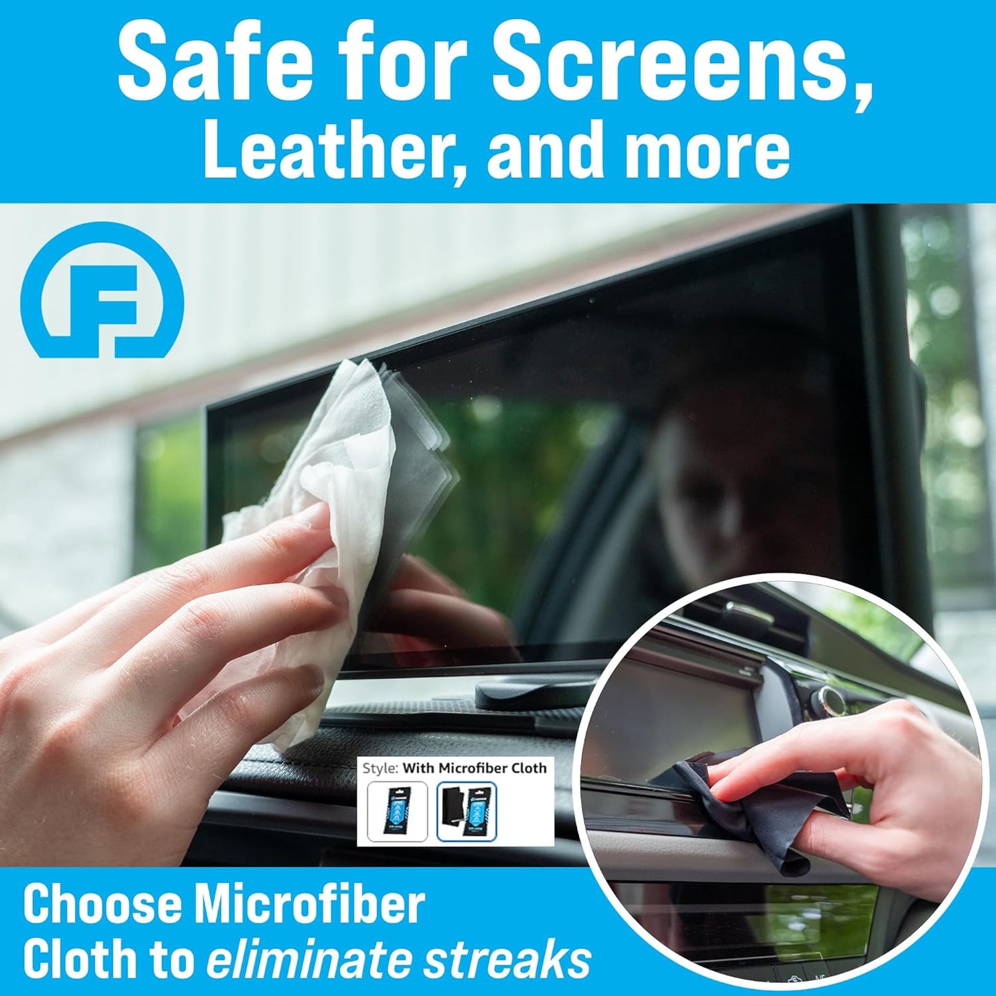 Fortress Car Interior Wipes (25 ct, Pack of 12) for Car Interior Cleaning, Dashboard, Seats, Detailing, and Steering Wheel [Travel Size] Skin-Safe Car Interior Cleaner Supplies