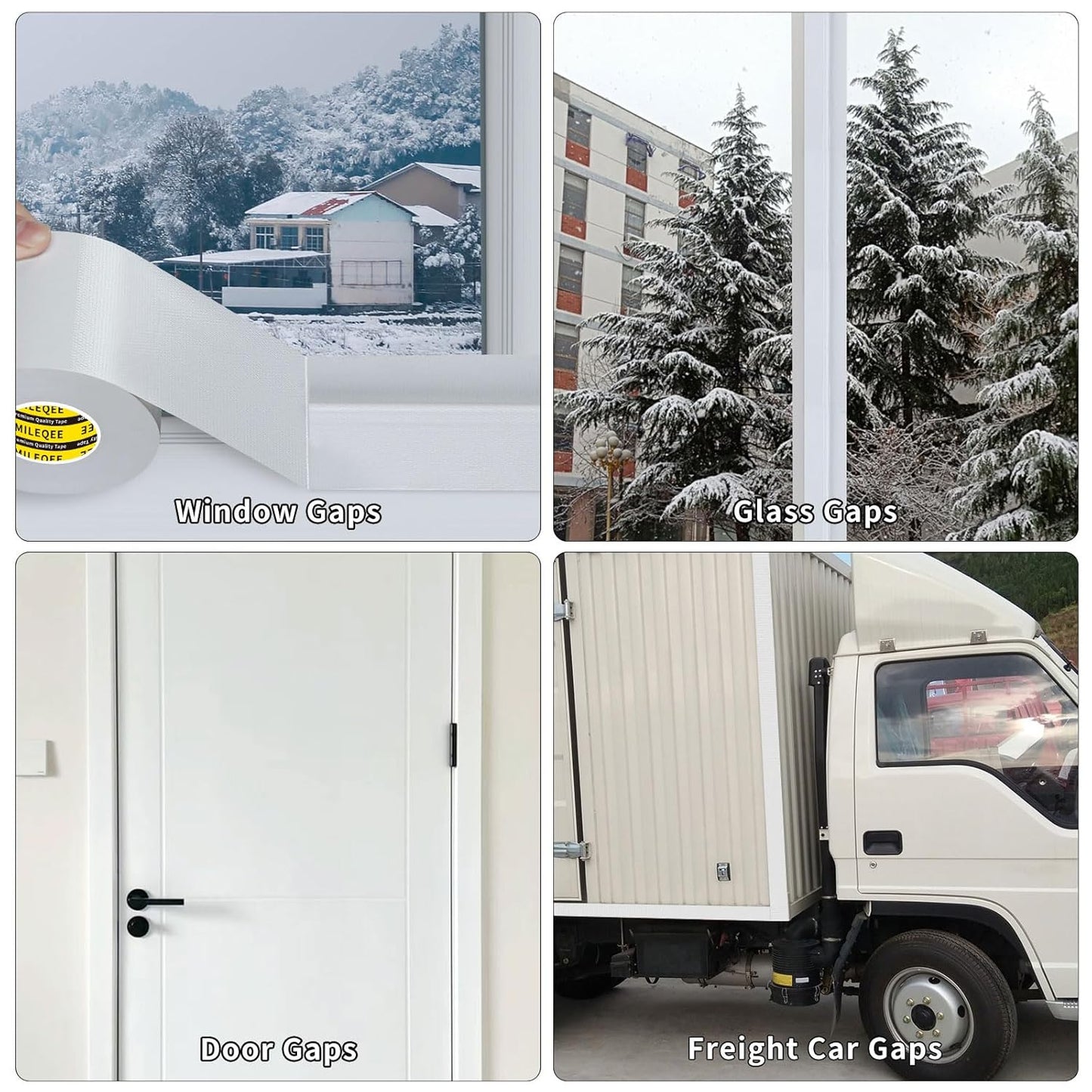 2Pack Duct Tape Heavy Duty Single Sided, Strong Adhesive High Strength, Waterproof Mesh Tape for Indoor Outdoor Repairing Sealing Bonding, Easy Use Hand Tearable, 2.36 Inch x 66 Feet, White