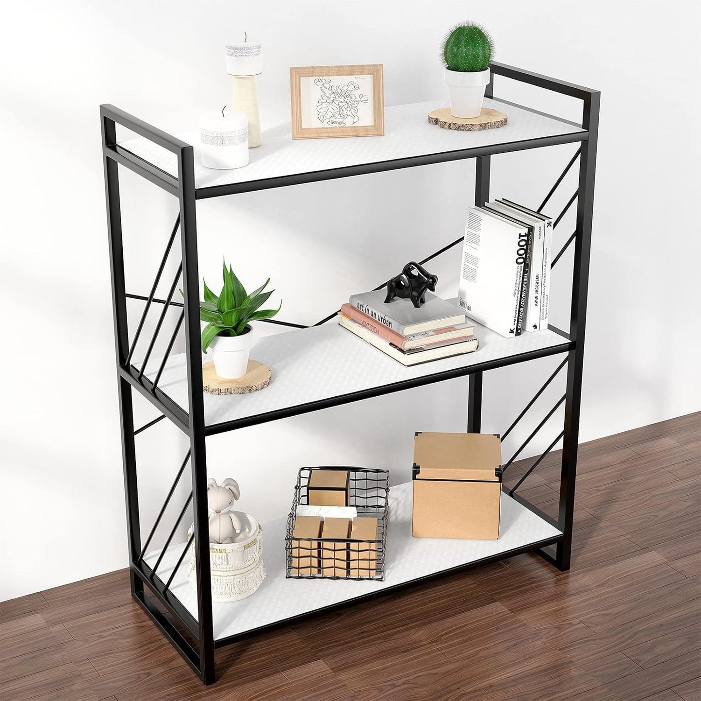 Shelf Liners for Kitchen Cabinets Refrigerator Liners Waterproof Kitchen Cupboard Liner Non-Slip Drawer Mats EVA Material Non Adhesive Fridge Liner for Shelves - White 17.5 x 236.2 Inches x 2 Rolls