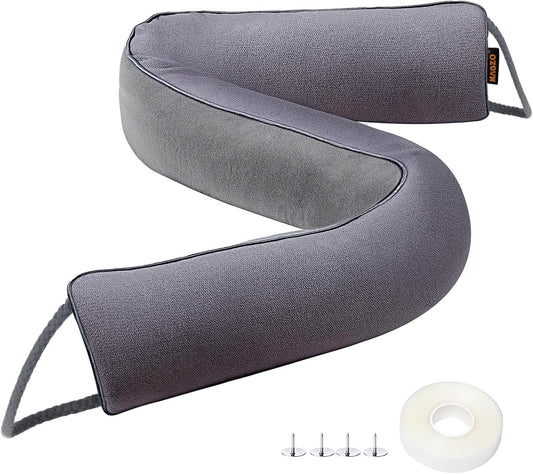 MAGZO Door Draft Stopper, 48 Inch Under Door Draft Blocker Noise Stopper, Weighted Wind Blocker Draft Guard for Bottom of Door, Gray