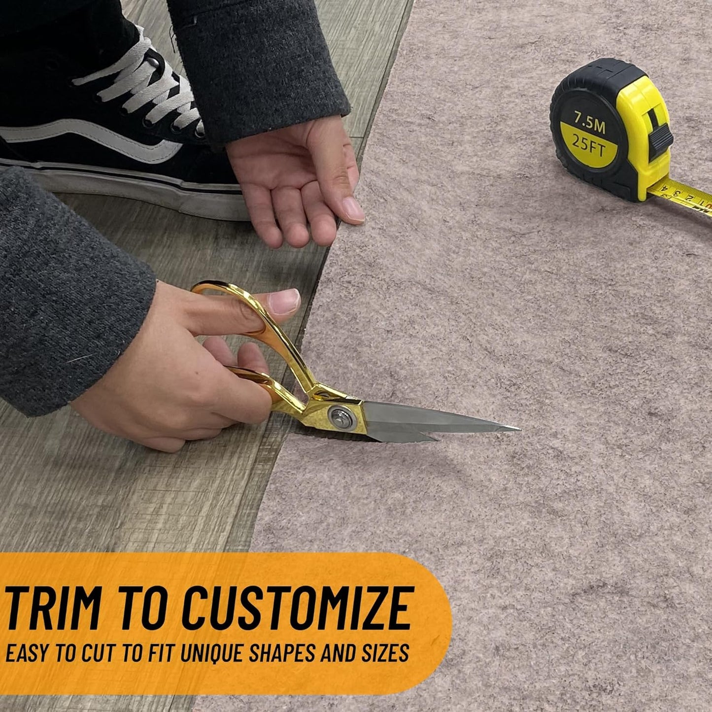 Ottomanson 3' x 9' Non-Slip Rug Pad Gripper 1/4 Inch Thick Dual Surface Felt + Rubber Gripper - Safe for All Floors, Brown