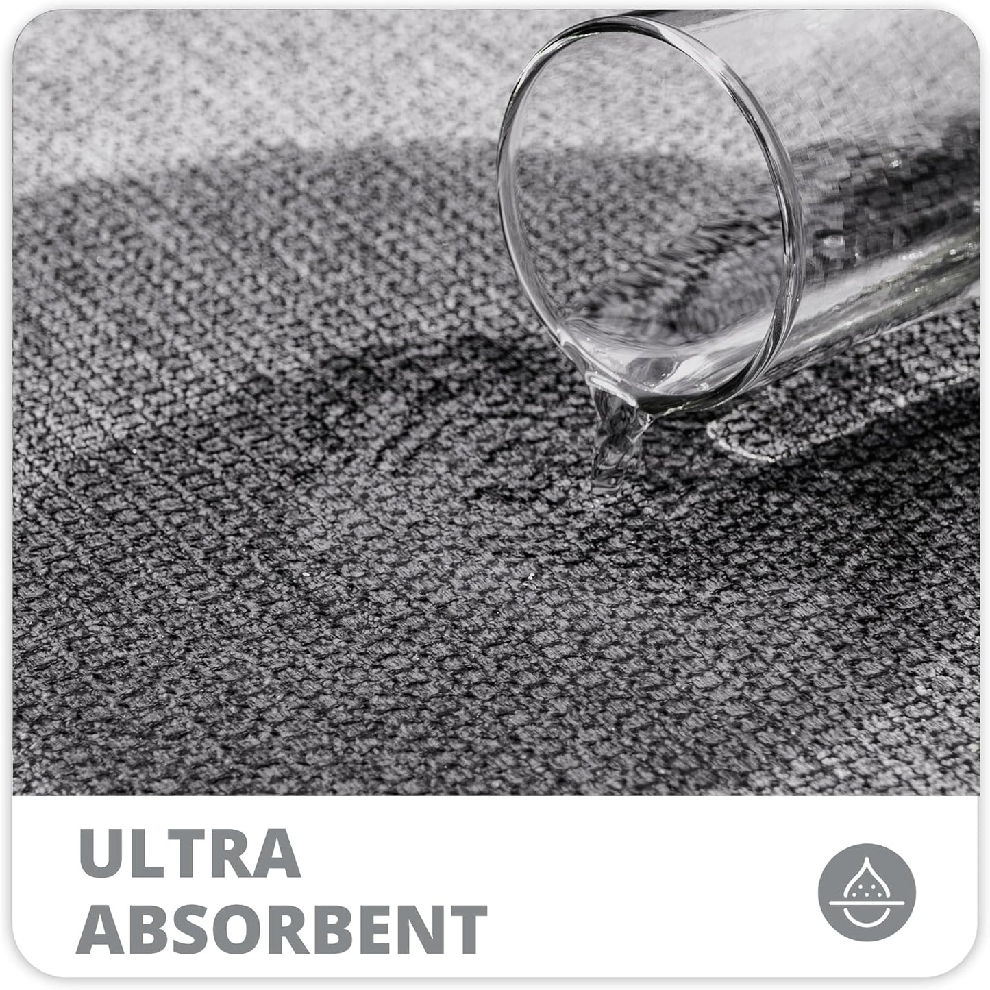 Toilet Rugs U Shaped Bathroom Rug,Machine Washable Non Slip Quick Dry Super Absorbent Ultra Thin Toilet Mats for Bathroom Toilet.Grey,1'8"x2'(20x24inch)