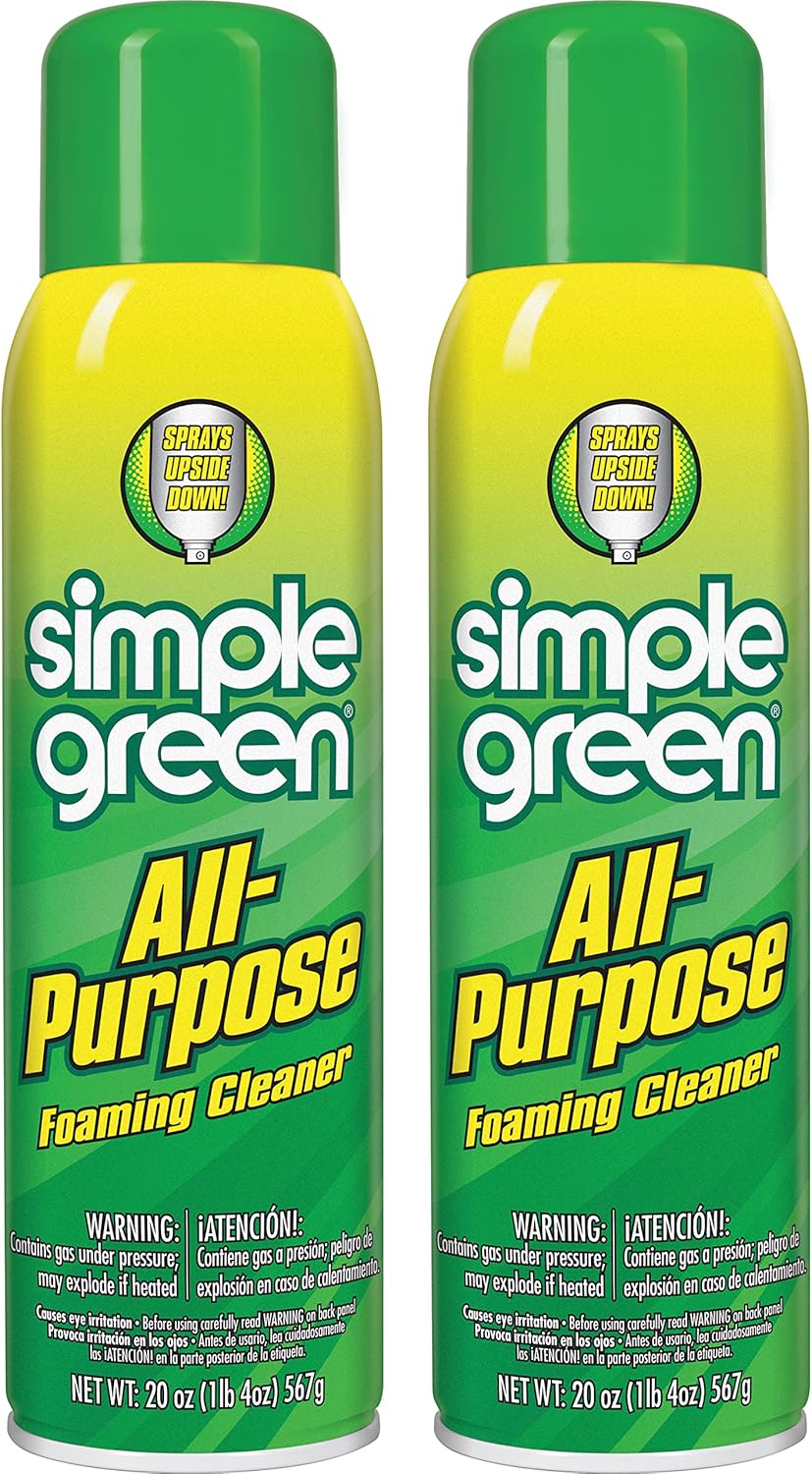 Simple Green All-Purpose Foaming Aerosol Cleaner, All-Purpose Cleaning and Degreasing, 20 Oz (Pack of 2)