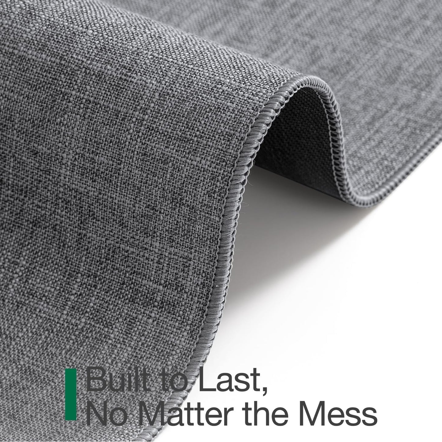 LUMI Ultra Thin Door Mat for Entryway, Low Profile Non Slip Rubber Backing Indoor Doormat, Easy Clean Welcome Entrance Mat for Inside House, Patio, Dark Grey 20"x32"