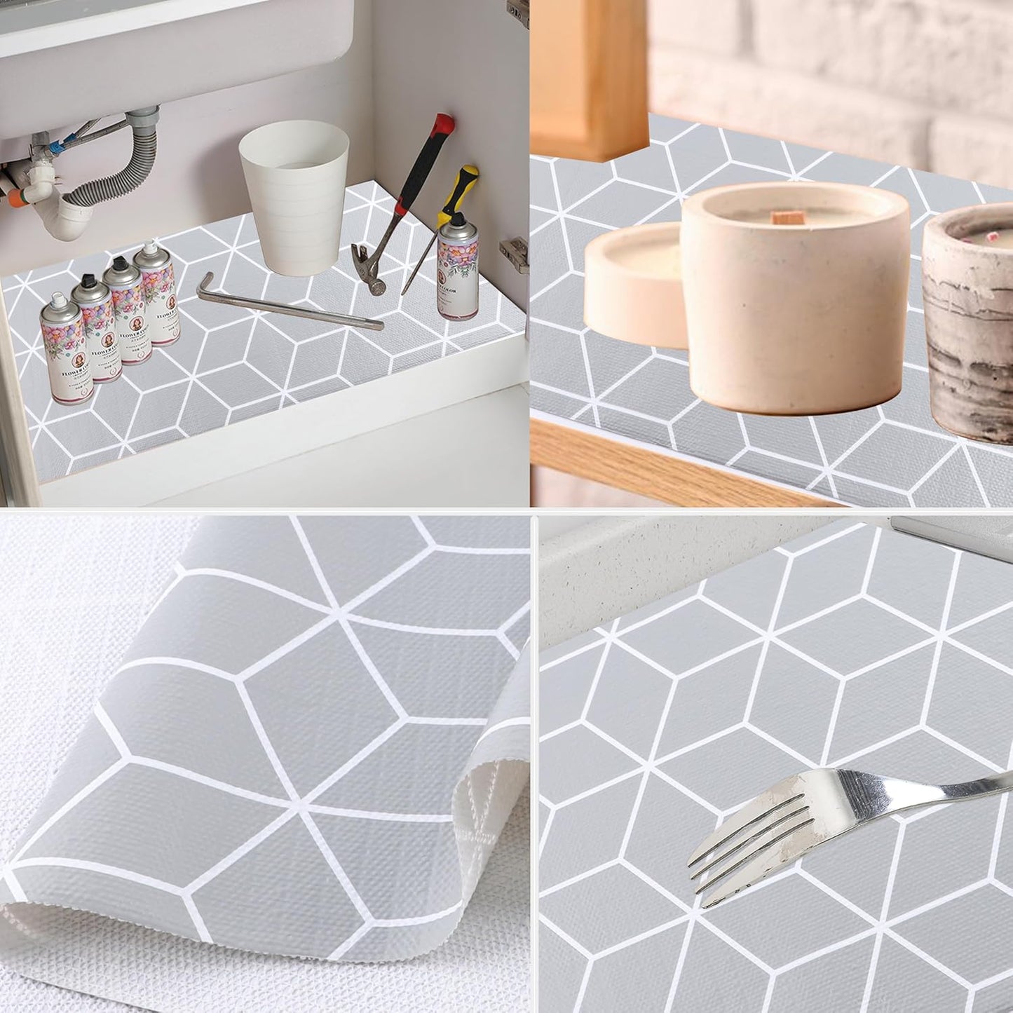 Shelf Cabinet Liner 10 Inch Wide X 20 Ft Waterproof Kitchen Cabinet Drawer Paper Mat Non Slip Pantry Cupboard Closet Liners Non Adhesive Liner for Bathroom Dresser Refrigerator Under Sink