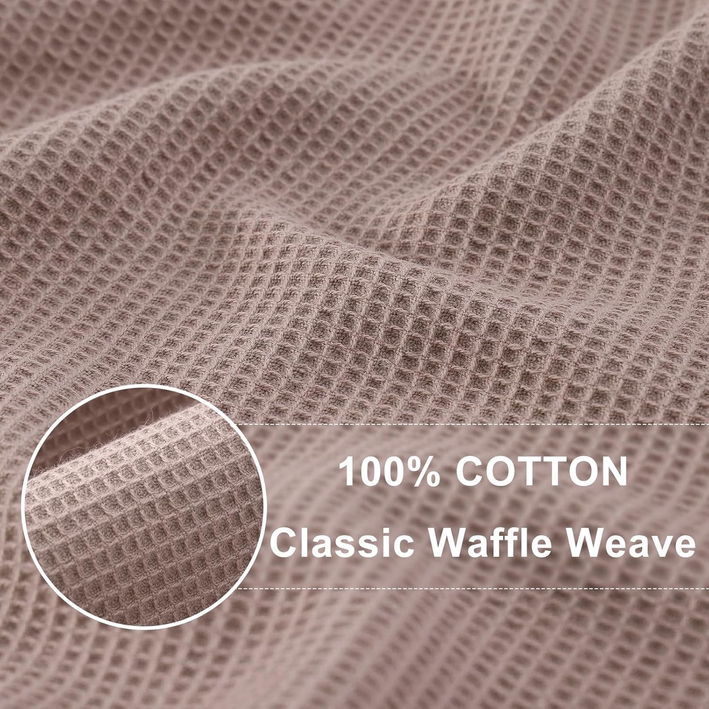 Homaxy 100% Cotton Waffle Weave Dish Cloths - 6 Pack Soft and Absorbent Dish Towels - 12 x 12 Inches Quick Dry Dish Rags - Brown