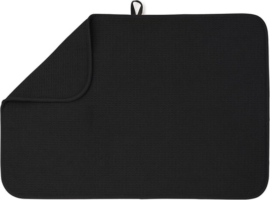 Bellemain XXL Dish Mat Microfiber Dish Drying Mat, Super absorbent (Black, 17" x 24")
