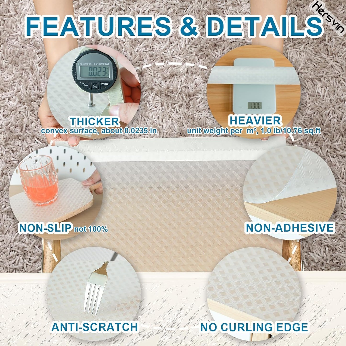 Shelf Liners 20 in x 20 ft EVA Drawer Mats, Non-Adhesive Cupboard Protector, Kitchen Cabinet Lining Fridge Liner (Clear Crossed Stripe, 50.8x610cm)