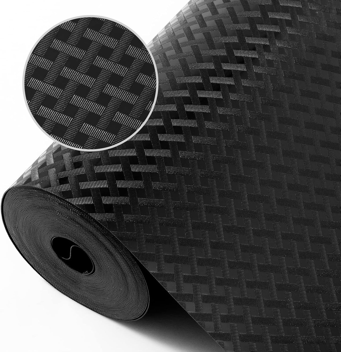 Shelf Liners for Kitchen Cabinets Refrigerator Liners Waterproof & Oil-Proof Kitchen Cupboard Liner Non-Slip Drawer Mats EVA Material Non Adhesive Fridge Liner for Shelves - Black 23.6 x 78.7 Inches