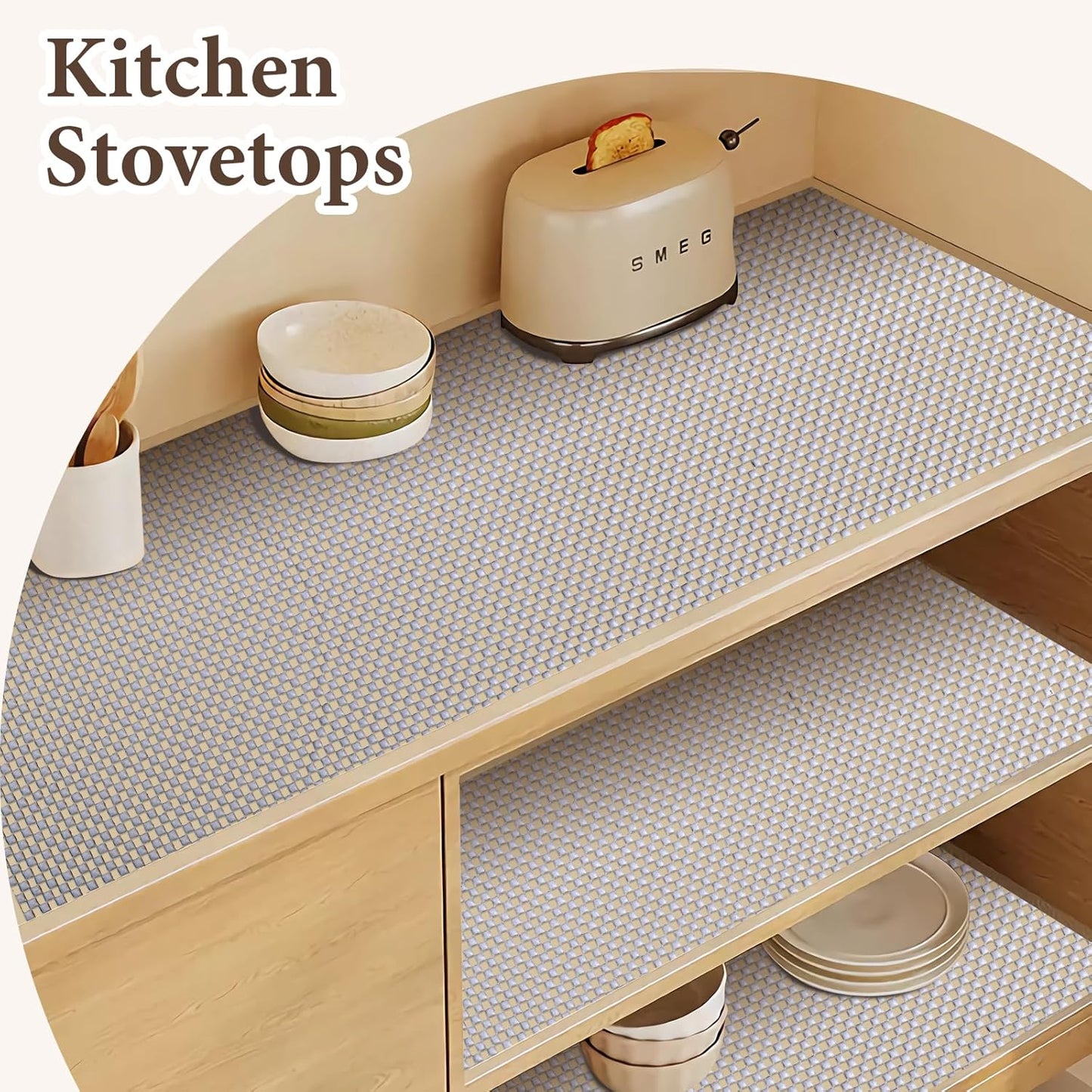 Shelf Liners for Kitchen Cabinets Non Adhesive Shelf Liner Paper Non-Slip Thickened Drawer Liner Easy to Clean for Tool Box Refrigerator Grey 11.8 x 354.3 in