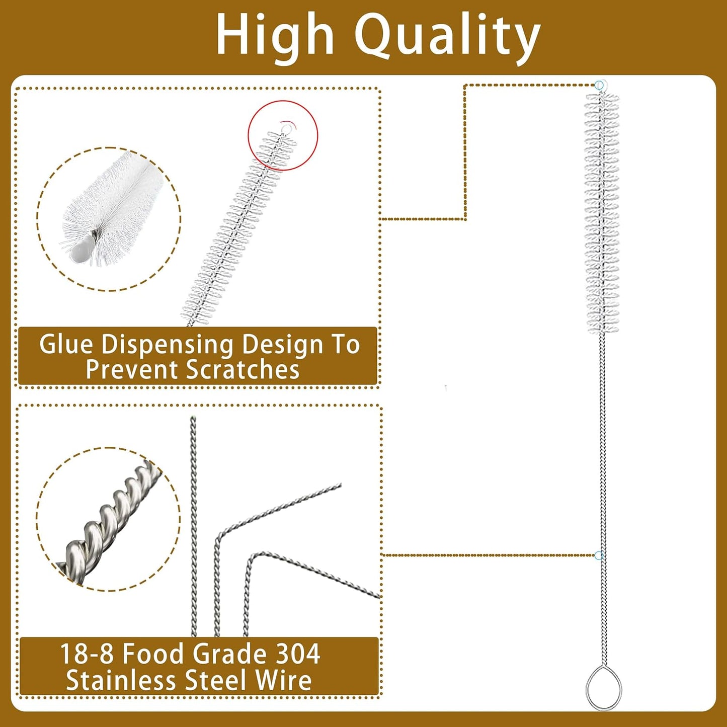Straw Cleaner for Reusable Straws,Straw Cleaner Brush Extra Long 12 Inch,Straw Brush Cleaner for Baby Bottle,Stanley Cup,Sippy Cup and Coffee Machine(10-Pack).