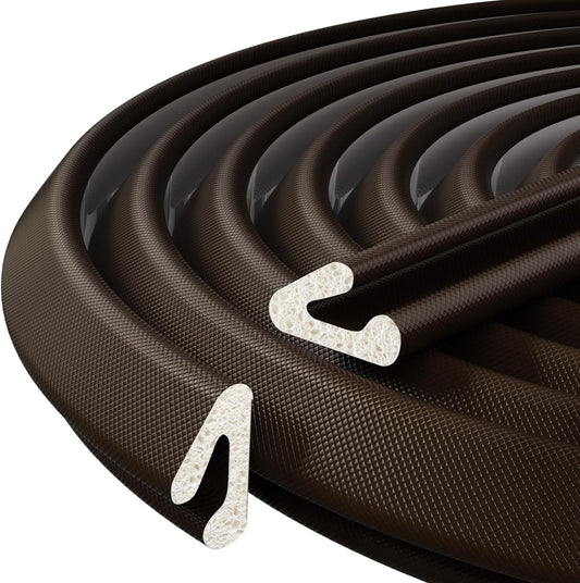 V-Shaped Weather Stripping Door Seal, 19.7FT Draft Stopper for Doors/Windows, Gaps, Dustproof, Soundproof & Thermal Insulating, Noise-Reducing, Light-Blocking Door Gap Filler
