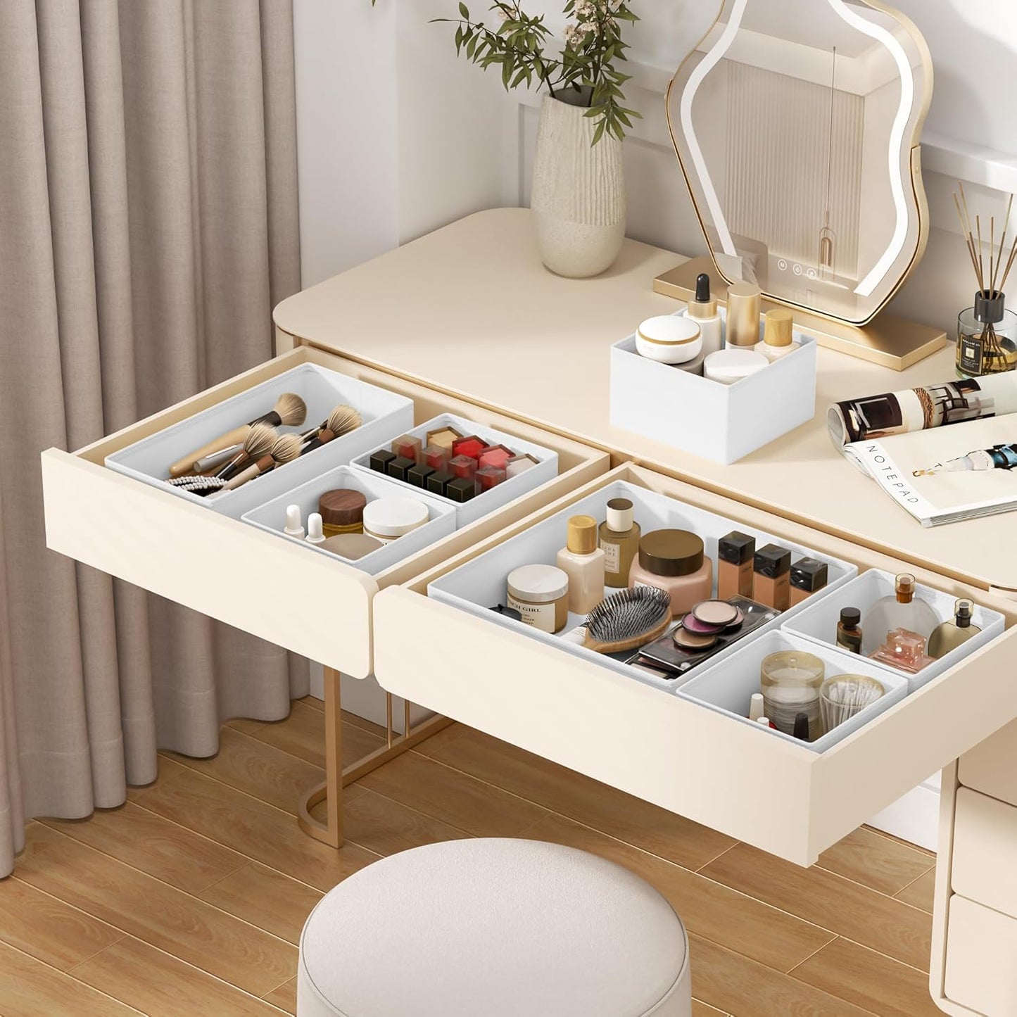 DIMJ Drawer Organizer Clothes - 18 Pack Baby Dresser Organizer for Nursery, Foldable Drawer Organizer Bins for Closet Bedroom Organization, Fabric Clothes Storage Dividers for Underwears, Socks, Bras