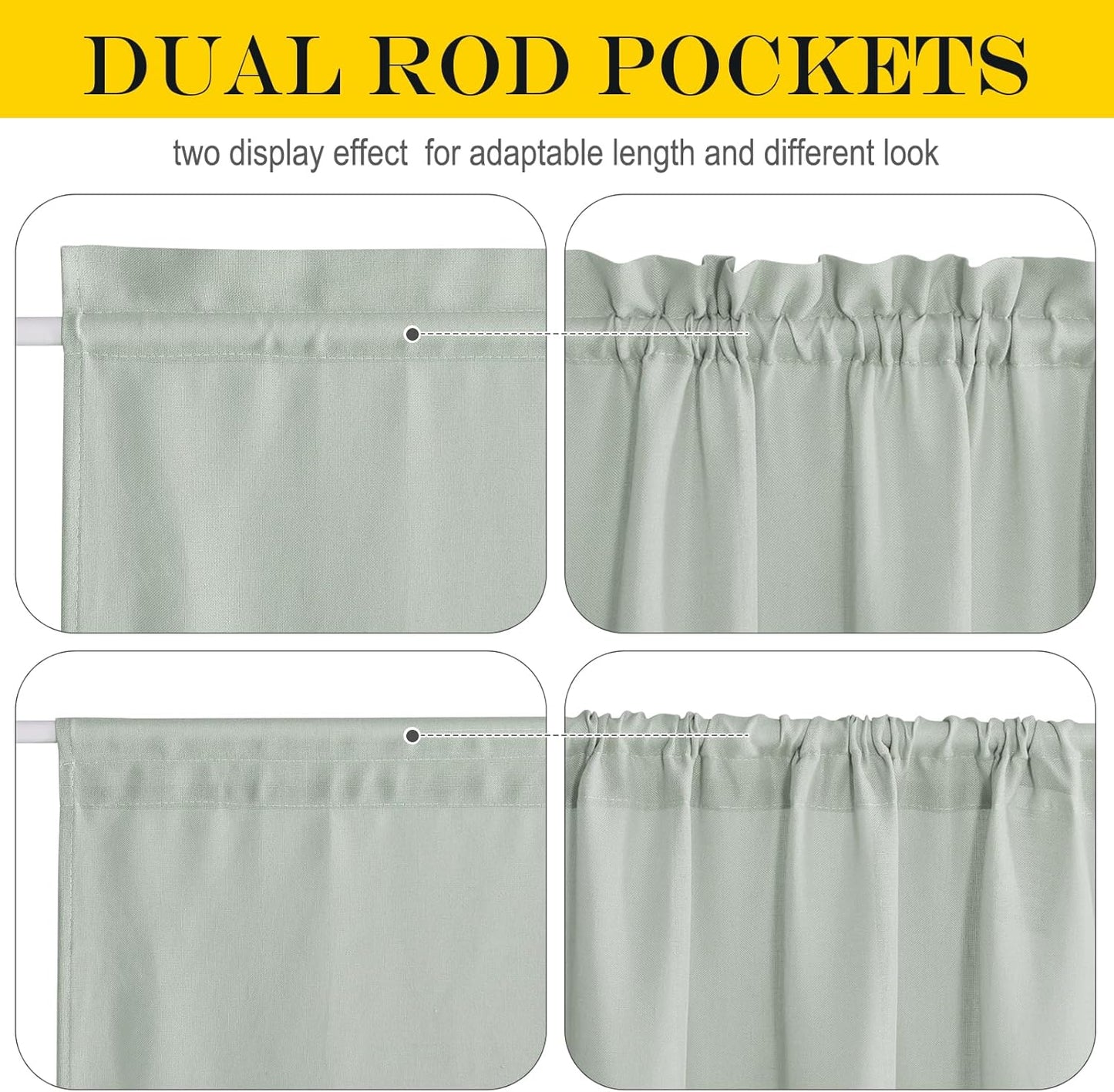 NICETOWN Linen Door Curtain - Privacy Light Filtering Tricia Window Curtains for Patio French Front Door Sidelight Curtain Tie up Shade for Classroom, W26 x L50 inch, 1 Panel, Sage Green