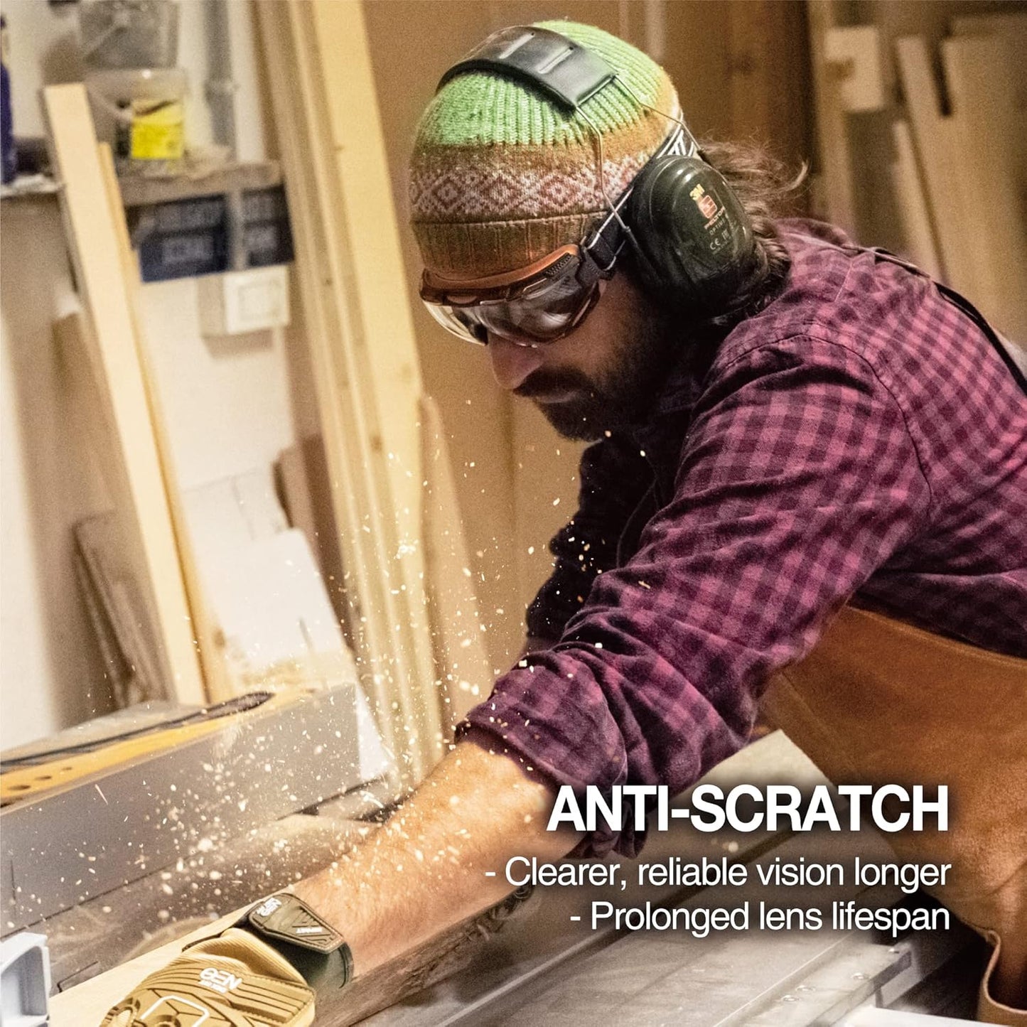 DEX FIT Protective Safety Goggles SG220; Anti Fog & Scratch, Z87 Eye Protection for Lab, Science, and Chemistry Work, Adjustable for Women and Men, (Black & Blue Frame, Clear Lens, 30cm Strap)