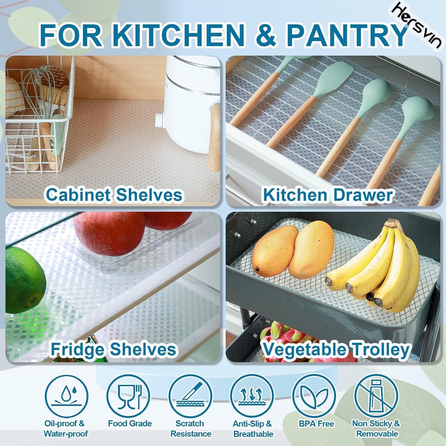 Shelf Liners 12 in x 20 ft EVA Drawer Mats, Non-Adhesive Cupboard Protector, Kitchen Cabinet Lining Fridge Liner (Clear Crossed Stripe, 30.5x610cm)