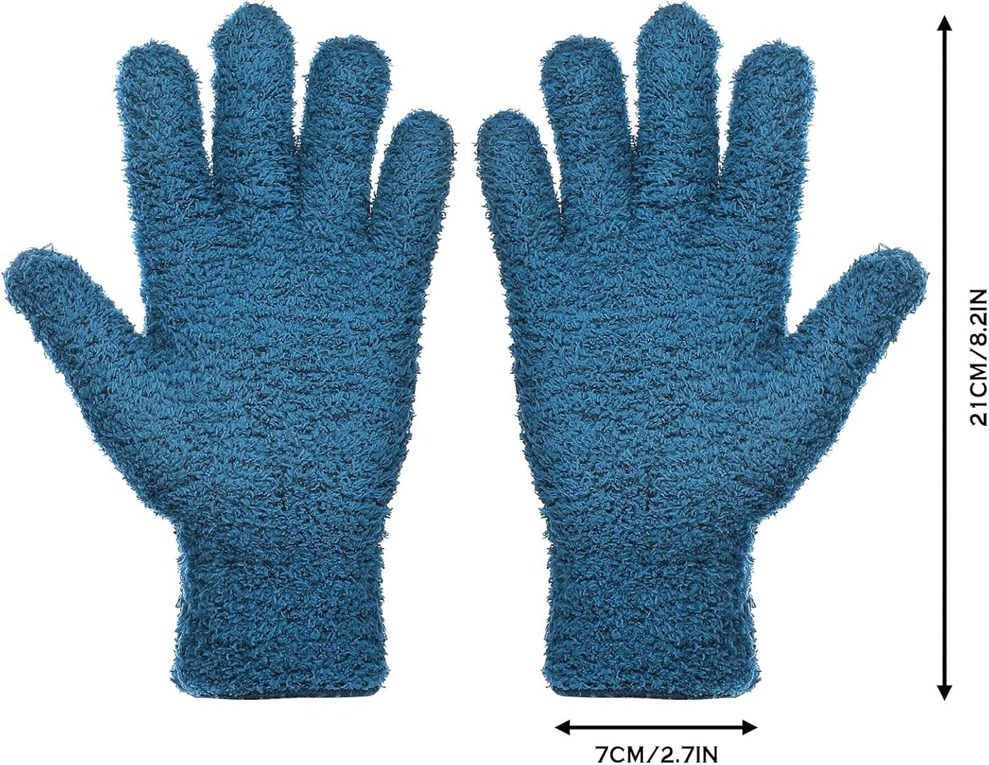 Patelai 2 Pairs Microfiber Gloves for plants Dusting Cleaning Glove Mittens House Cars Blinds Dusting(Blue, Large)