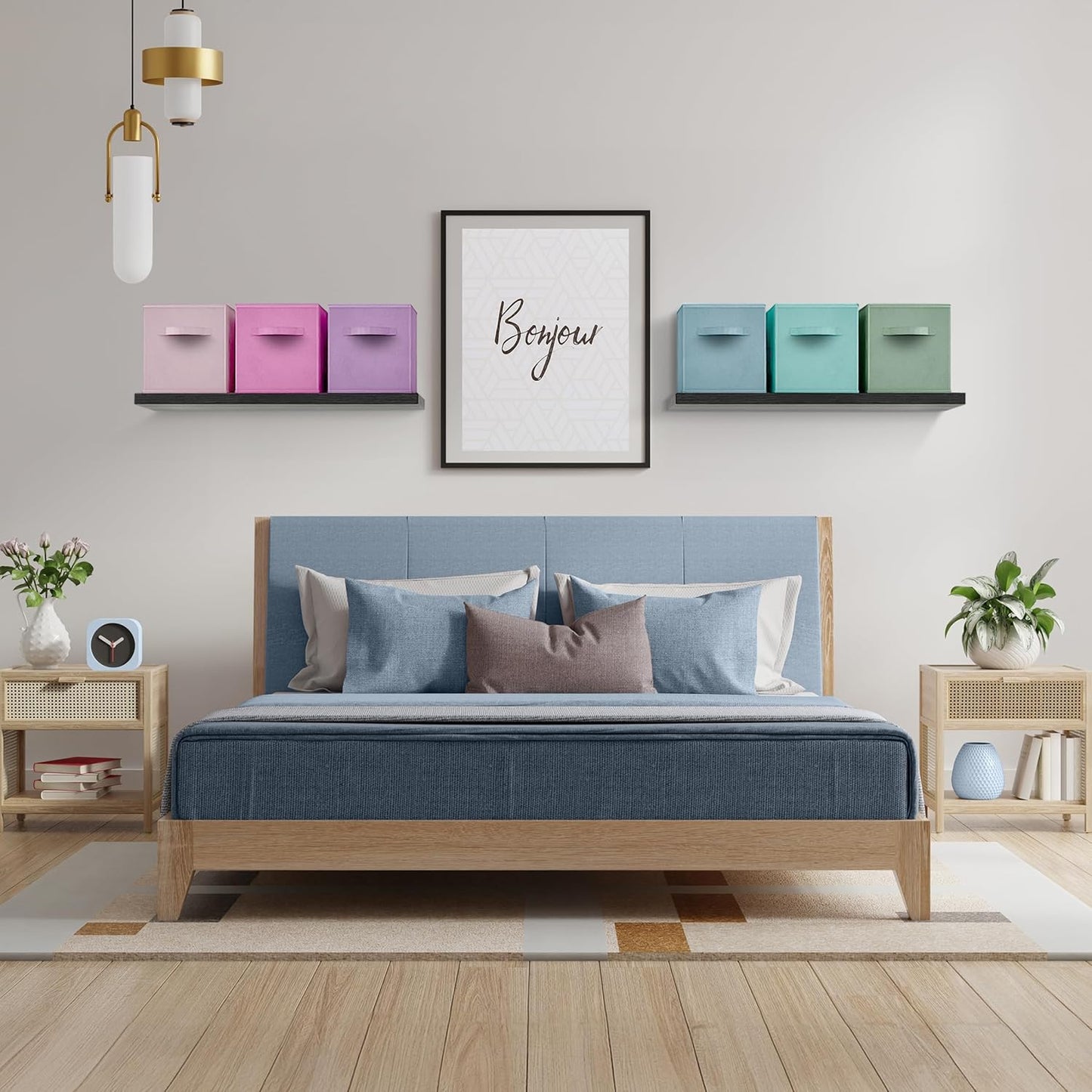 Sorbus Fabric Storage Cubes - 6 Foldable Storage Bins for Organizing Pantry, Cubbies, Toy Box - Clothes Storage & Closet Organizer - 11 Inch Collapsible Cube Baskets for Shelves with Handle