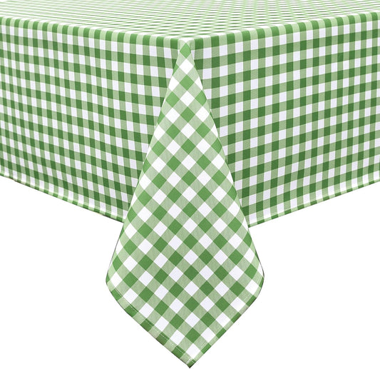 Waterproof Plaid Tablecloth Fabric - Oblong 52x70 Inch Classic Buffalo Tartan Table Cloth for Indoor/Outdoor Use - Washable Tabletop Cover for Dinner, BBQs, and Parties