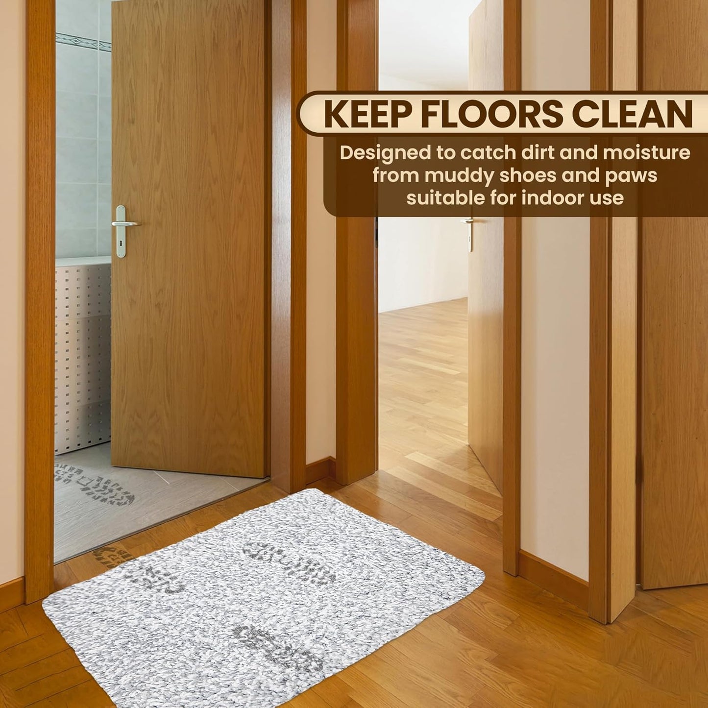 Premium Microfiber Indoor Door Mat – 36"x60" Washable Entry Mat, Non-Slip, Waterproof Backing, Super Absorbent, Low Profile Entryway Doormat for Indoor Entrance