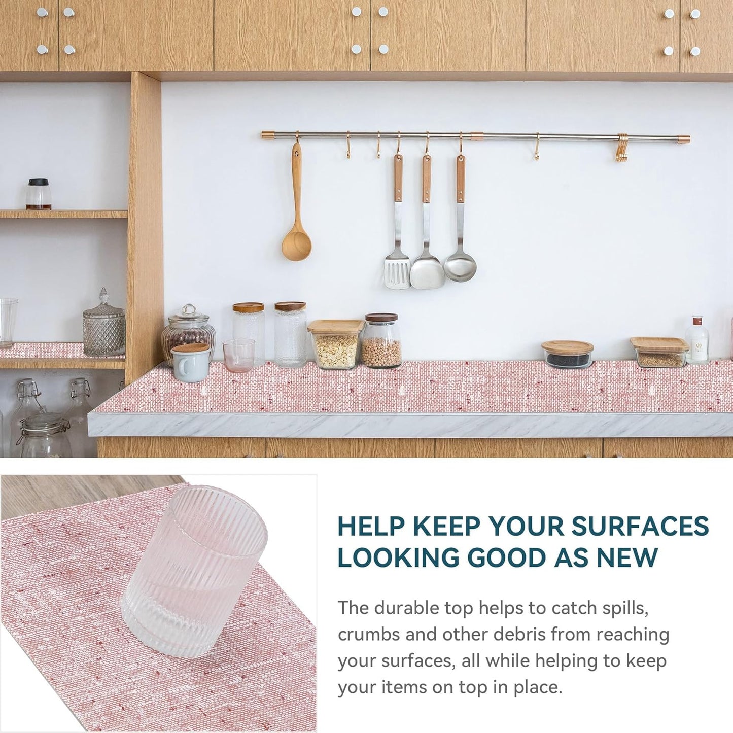 20 x 72 Inch Cupboard Liner Shelving Paper for Cabinets and Drawers Pantry Shelf Liners