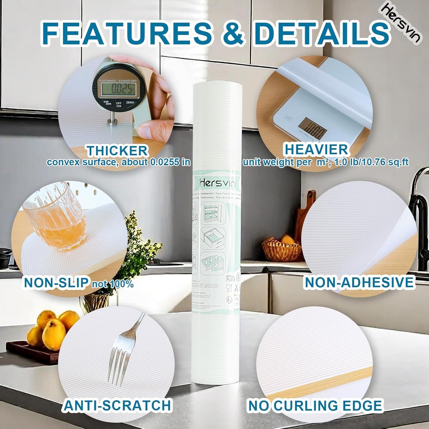 Shelf Liners 28 in x 20 ft EVA Drawer Mats, Non-Adhesive Cupboard Protector, Kitchen Cabinet Lining Fridge Liner (Clear Stripe, 71.2x610cm)