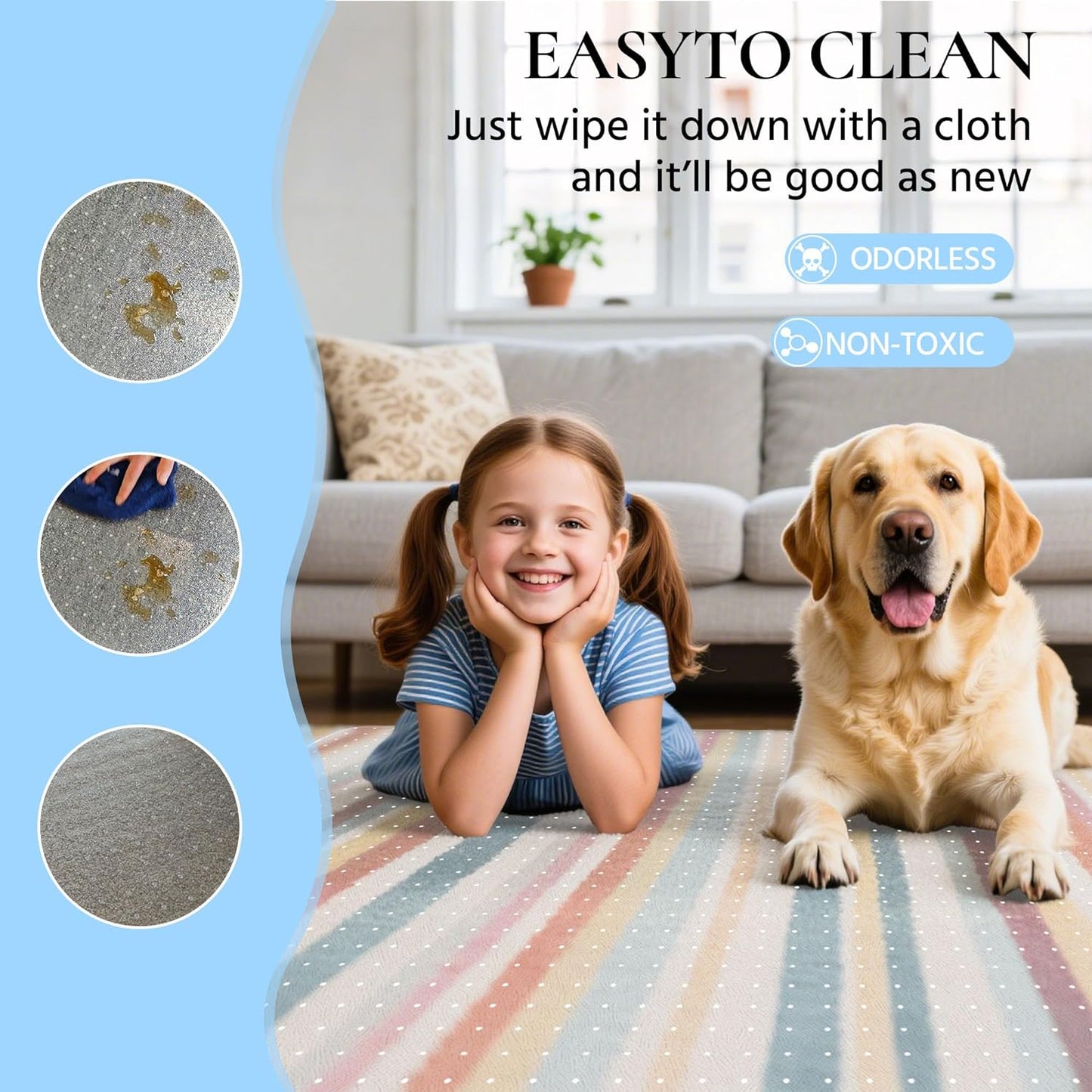 Office Chair Mat for Low Pile Carpet, 48” x 36” Transparent Office Desk Chair Mat for Carpeted Floors, Studded Carpet Floors Protector Mat for Home & Offices