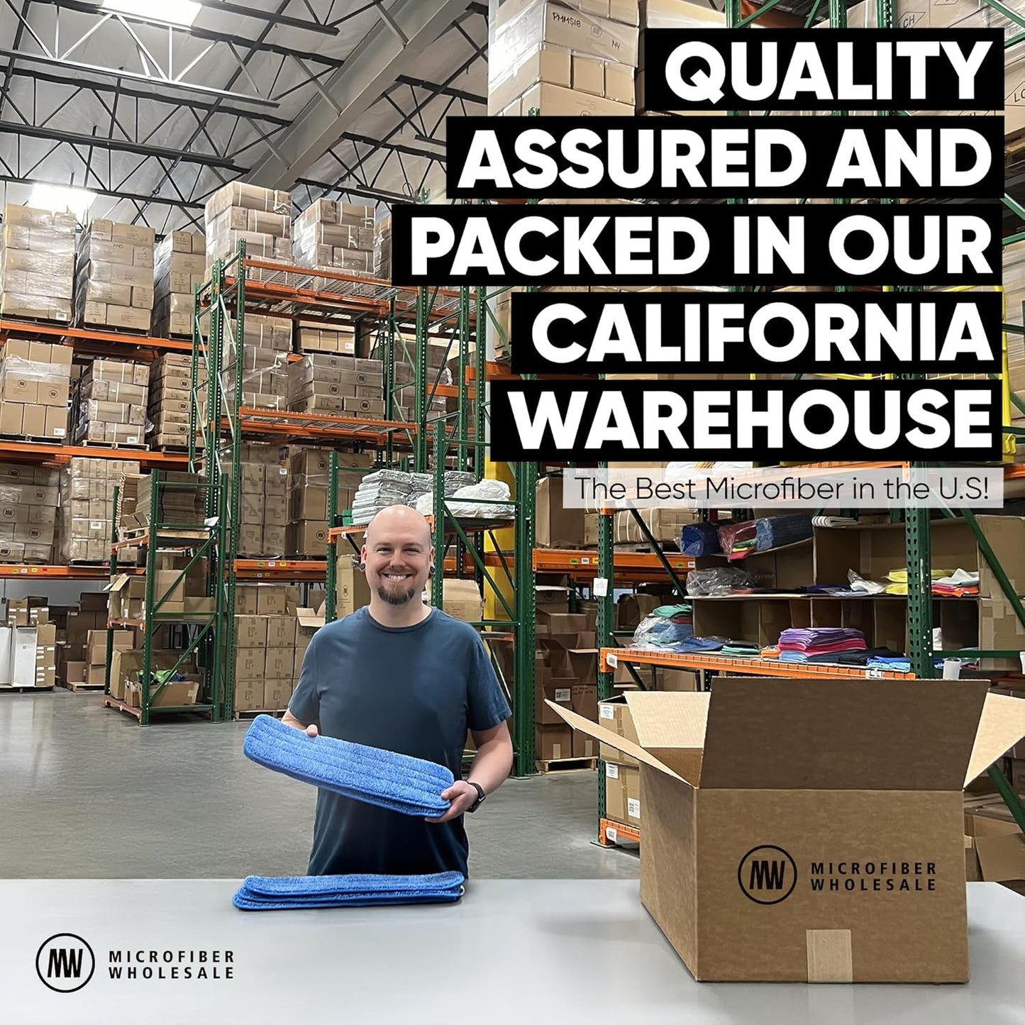 Microfiber Wholesale 20 inch Microfiber Mop Pads - Machine Washable, Reusable, Refills & Replacement Wet Mop Heads Compatible with Any Microfiber Flat Mop System (18 Pack)