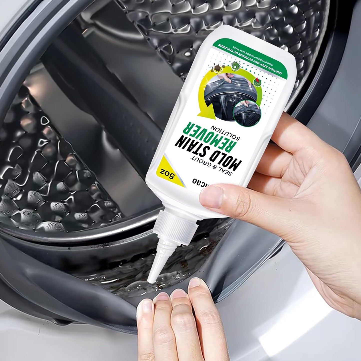 Stain Remover Gel Cleaner, Home Stain Remover Cleaner for Front Loader Washing Machine Black Stain Removal Multi-Surface Stain Cleaning Gel for Bathroom Seals, Grout, Shower & Tile,Caulk,Tub