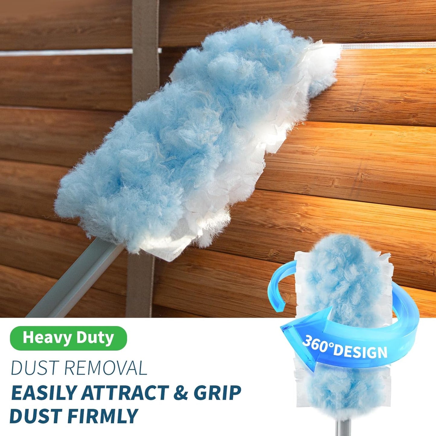 oshang Duster Heavy Duty 3.6 ft Extended Handle Dusting Kit - Multi-Surface Cleaning | Home, Office, Furniture, Ceiling Fan | Powerful Dust Removal | Feather Dusters (1 Duster + 12 Refills)