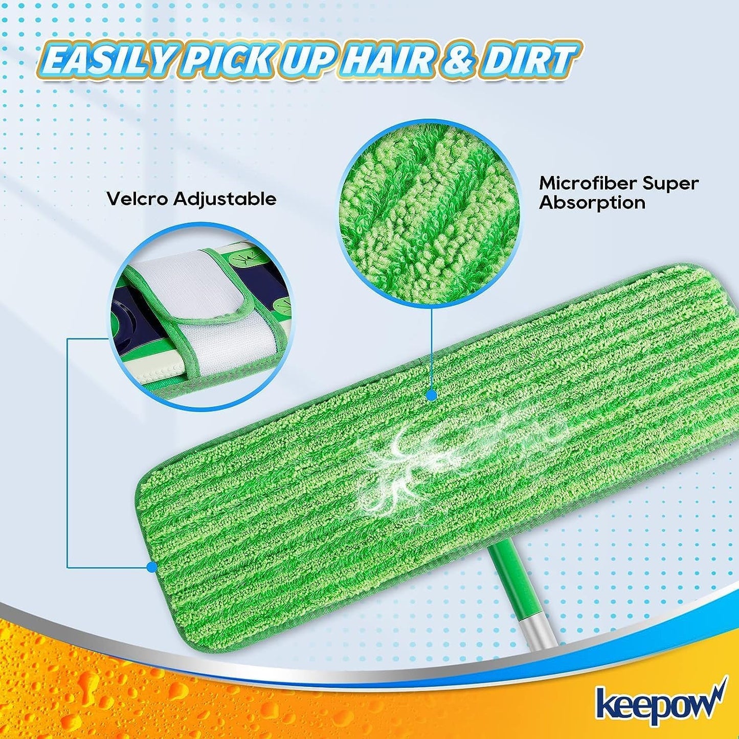 KEEPOW Microfiber Pads for Swiffer XL, Heavy Duty Dry Sweeping Cloths for Swiffer XL Mop, Extra Large Swiffer Dry Pads Refills XL (8 Pack)