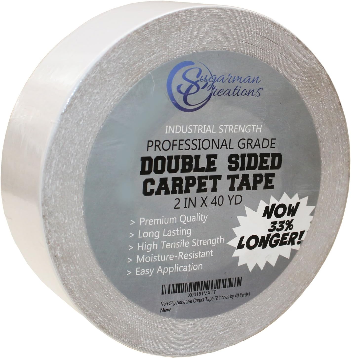 Strongest Double Sided Carpet Tape, 2 Inch by 40 Yard, 120 feet! 2X More! 5 Stars Professional Grade, Industrial Strength, Heavy Duty Rug and Carpet Underlayment Adhesive