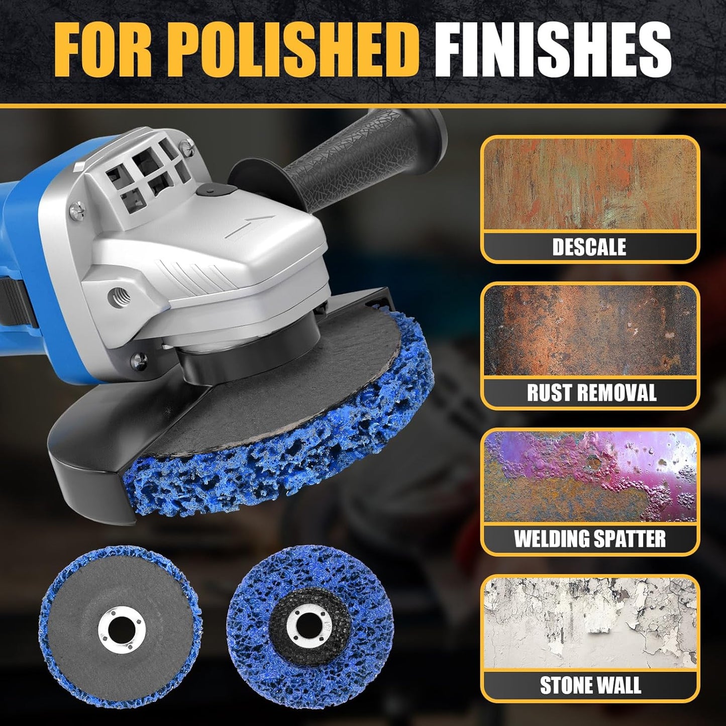 10Pcs Strip Discs Stripping Wheels, Paint Stripper Wheels 4" x 5/8" Rust Remover Wheel Remove Paint for Angle Grinder Paint Strip Wheel Quick Abrasive Discs Rust