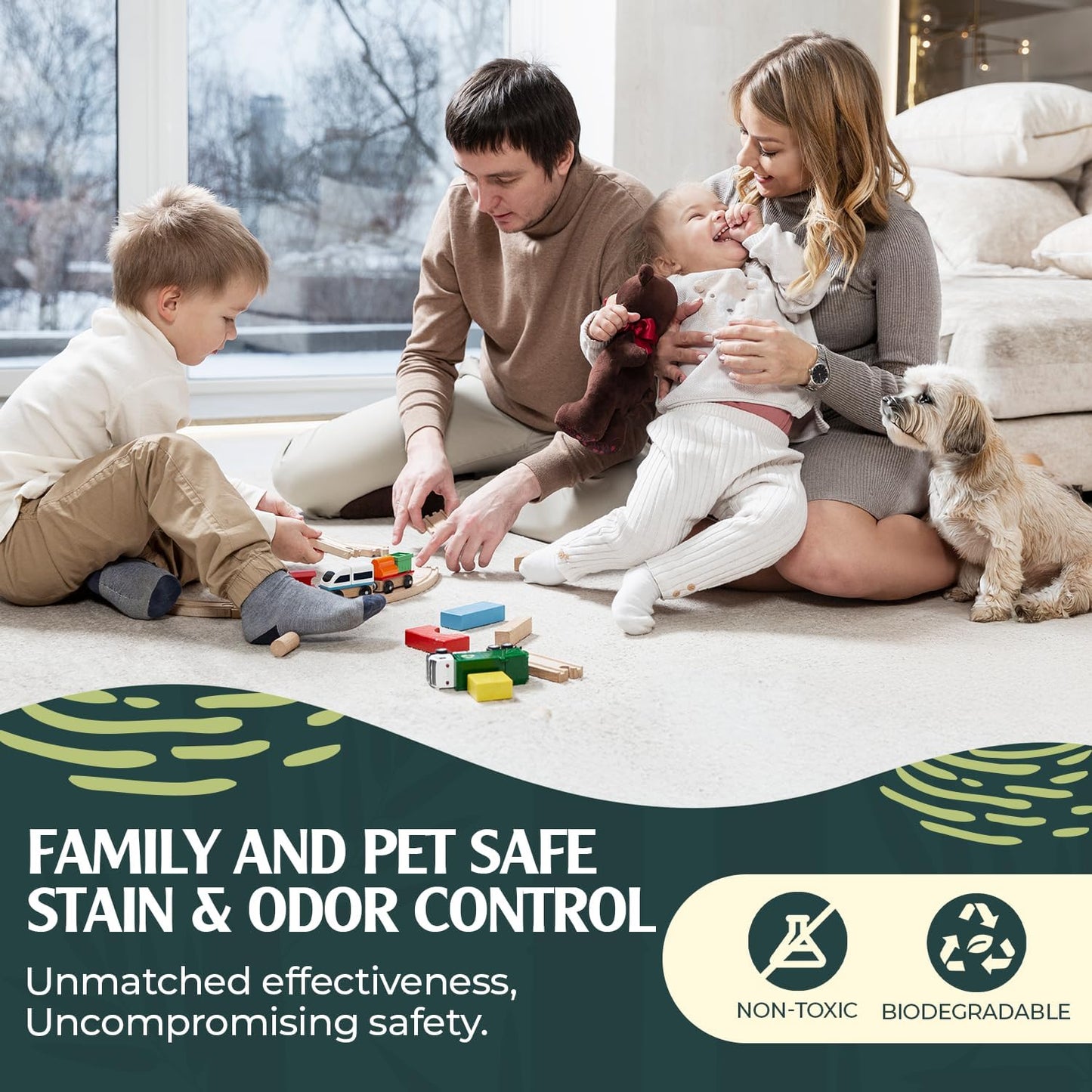 Enzyme Carpet Cleaner - Enzyme Carpet Shampoo (1gal) - Carpet Cleaner Solution to Eliminate Tough Stains & Neutralize Odors - Removes Dog, Cat, All Pets Urine- Use with All Machines