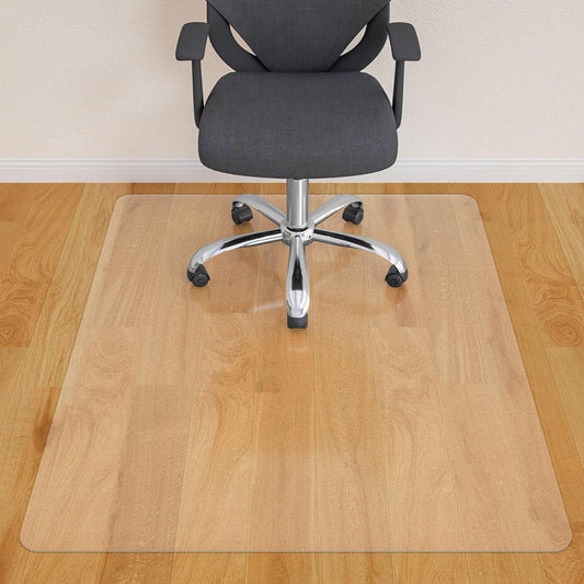 Office Chair Mat for Hardwood Floor- 46" x 60" Clear Desk Computer Chair Mat for Hard Wood/Tile Floors, Easy Glide Plastic Mat for Under Office Chairs on Hardwood for Work & Home
