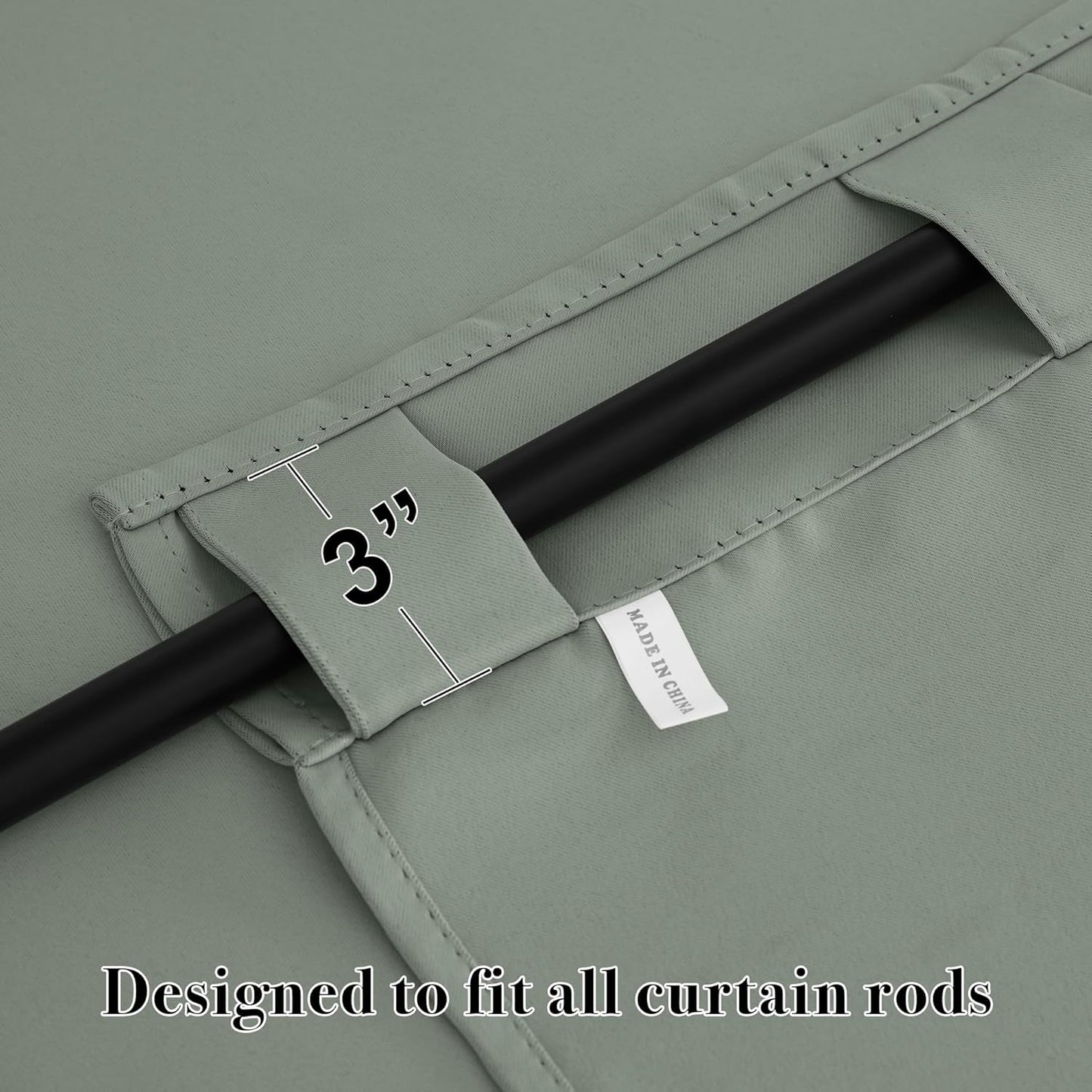 RYB HOME Sage Green Curtains for Bedroom, Blackout Thermal Insulated Drapes for Living Room Dining Office, Vertical Privacy UV Protection Drapery, 42 Inch Wide by 80 Inches Long, 2 Panels