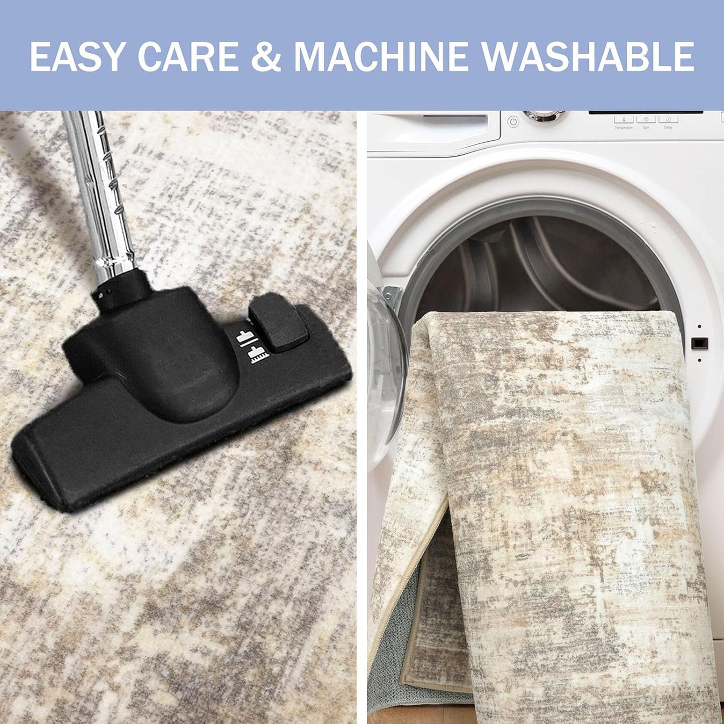 IOHOUZE Round Area Rug 3 Ft Circle Entryway Rugs Round Washable Door Mat Indoor Entrance, Non Slip Circle Front Door Rug, Printed Abstract Faux Wool Floor Carpet for Foyer Porch Sink, Beige Brown