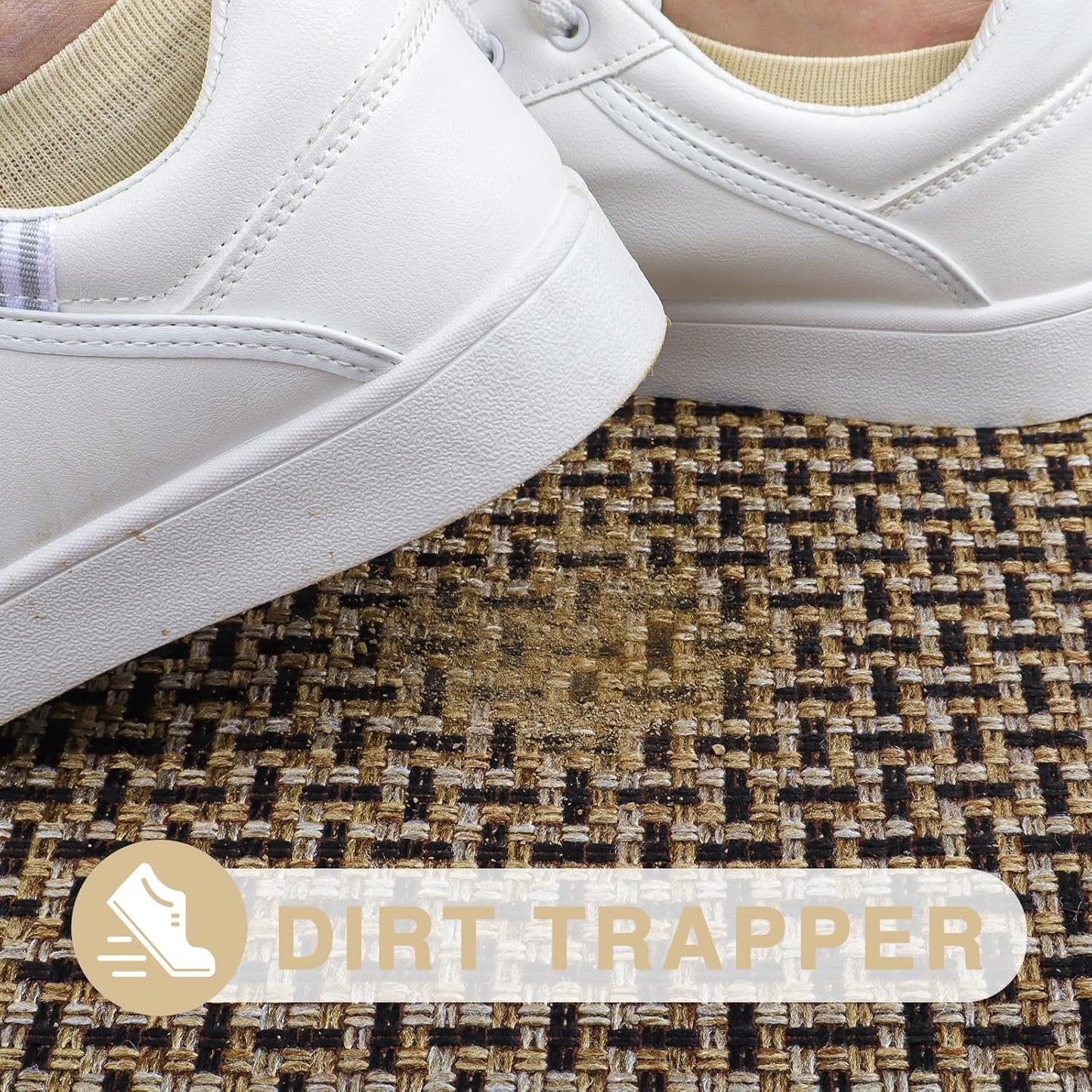 LEKEEPGO Door Mat Indoor Entrance 24"x47", Absorbent Indoor Door Mat Large, Non Slip Rubber Backing Inside Door Mats, Washable Floor Mat, Low-Profile Doormat for Front Door, Entryway, Entrance, Black