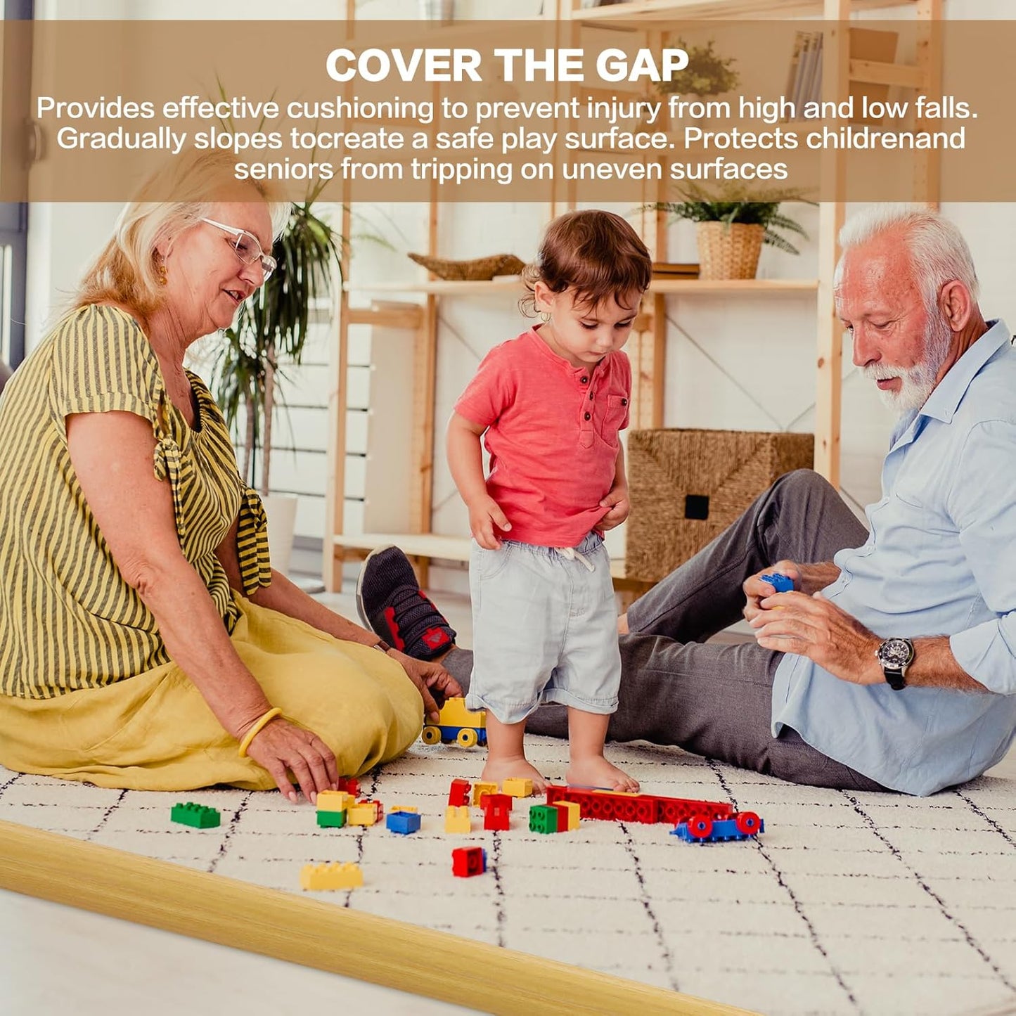 Floor Transition Strip Vinyl Door Threshold Ramp Self Adhesive Carpet Edging Strip Doorway Edge Trim, Overlap Edge Reducer for Laminate Carpet, Floor, Tile (Raw Wood Grain, 1/5" to 2/5", 6.6Ft)