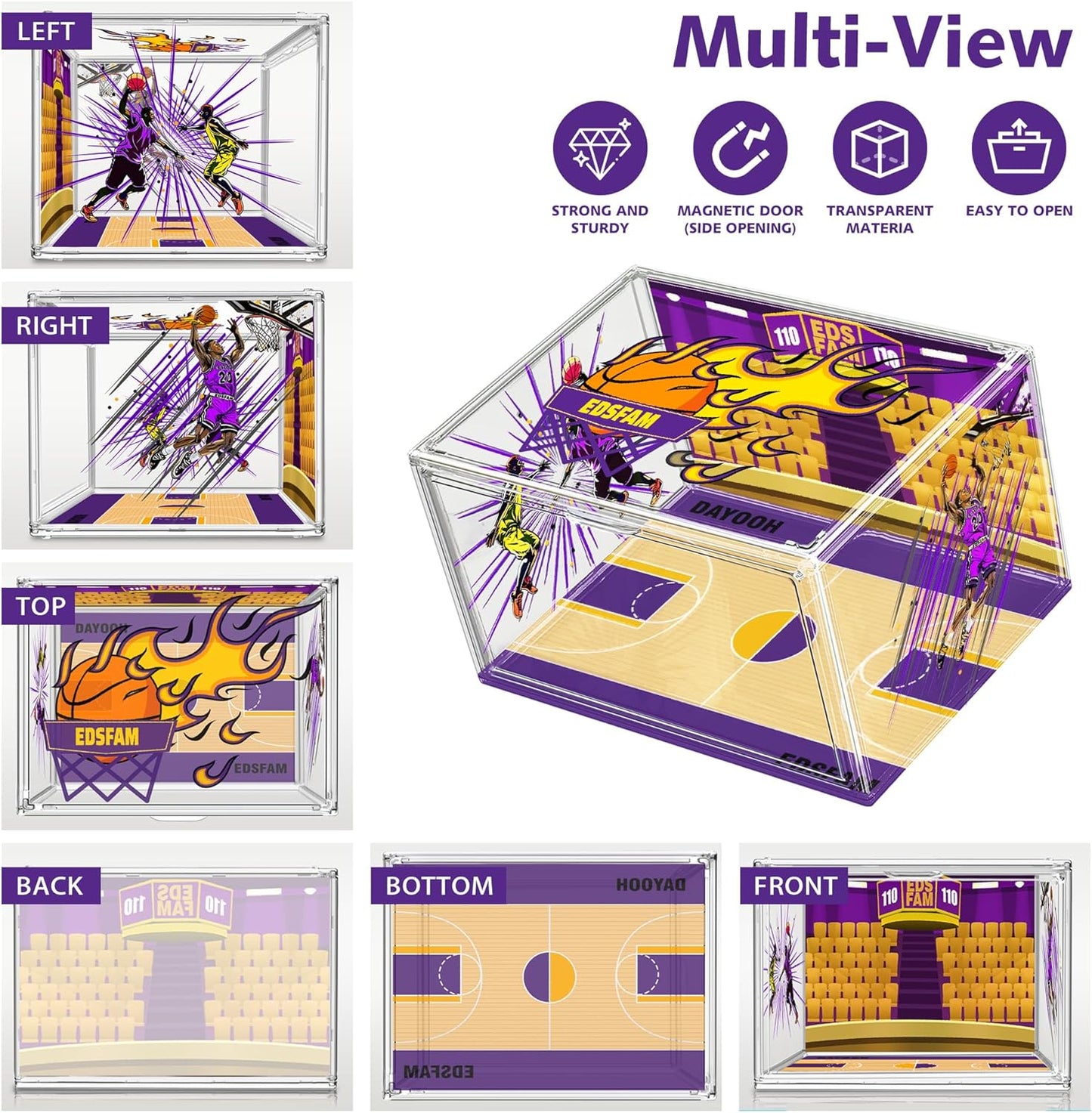 Acrylic Shoe Box Clear Plastic Stackable Storage Boxes with Magnetic Door Sneaker Storage Shoe Rack for Closet Drop Side Shoe Containers for Entryway