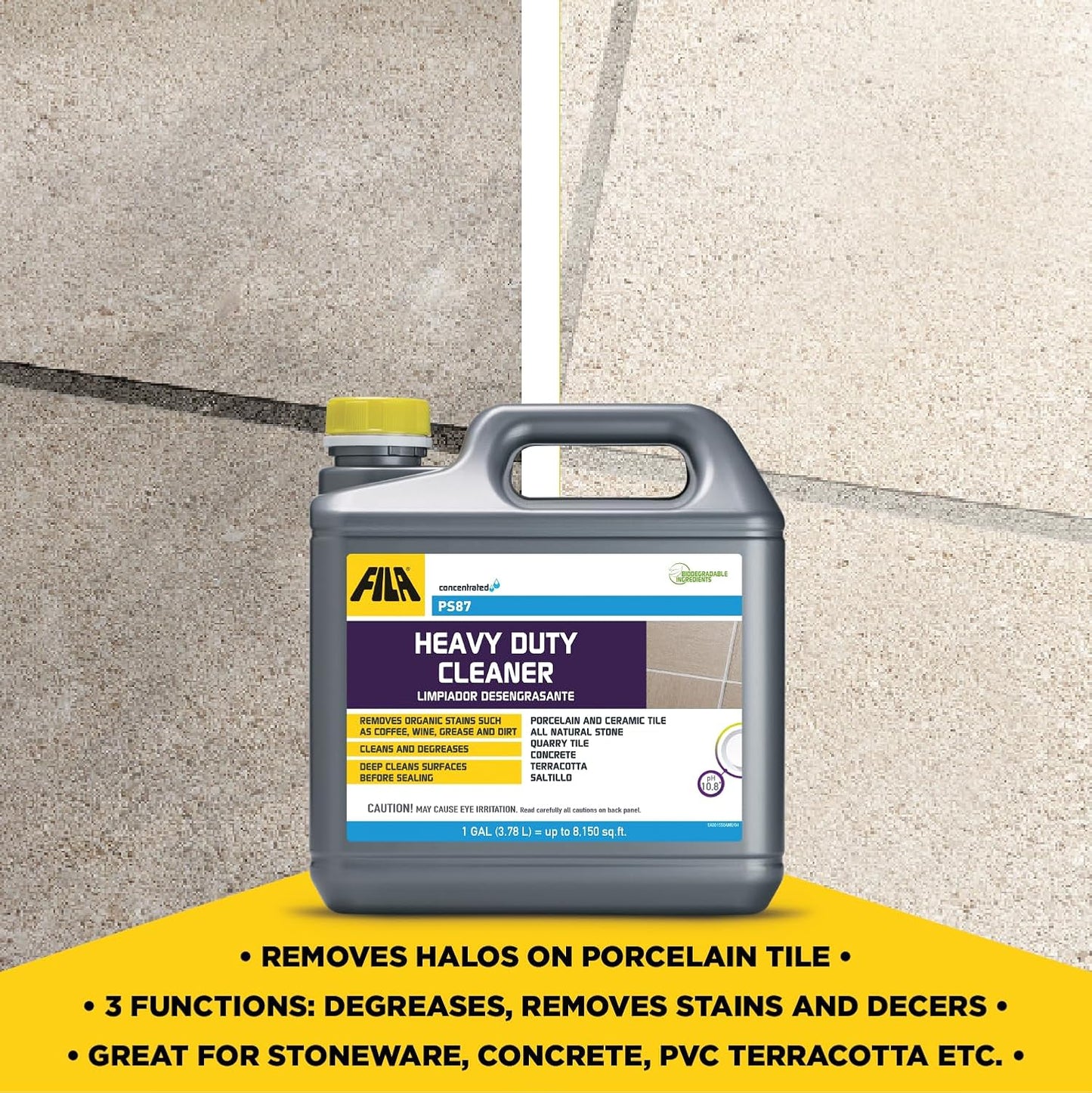 FILA Surface Care Solutions PS87 Heavy Duty Cleaner and Degreaser, 1 GAL (PS87 Heavy Duty Cleaner,), 128 Fl Oz (Pack of 1)