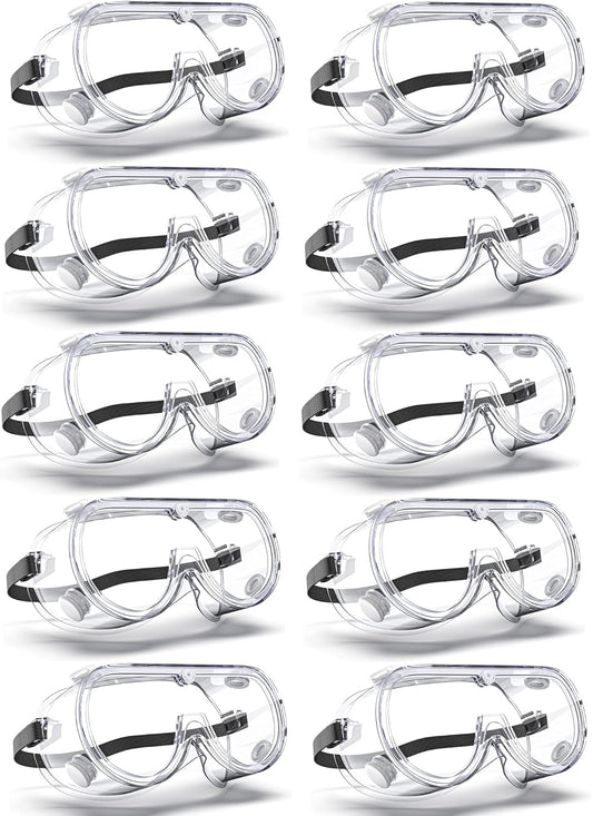 Anti-Fog Indirectly Vented Lab Safety Goggles Over Glasses