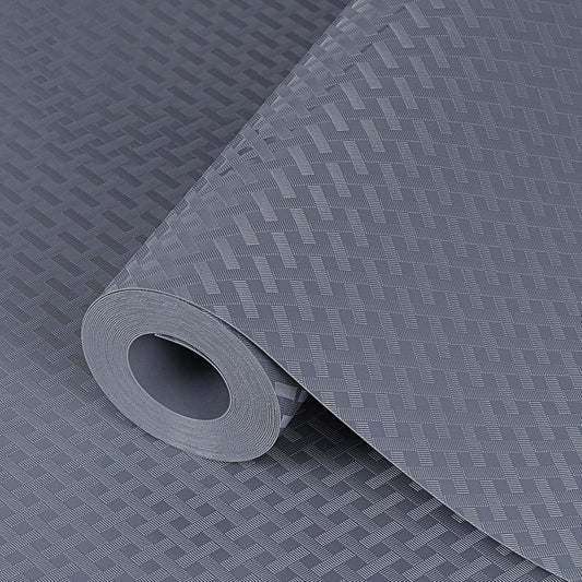 Shelf Liners 16 in x 20 ft EVA Drawer Mats, Non-Adhesive Cupboard Pad, Kitchen Cabinet Lining Fridge Cushion (Gray Crossed Stripe, 40.7x610cm)