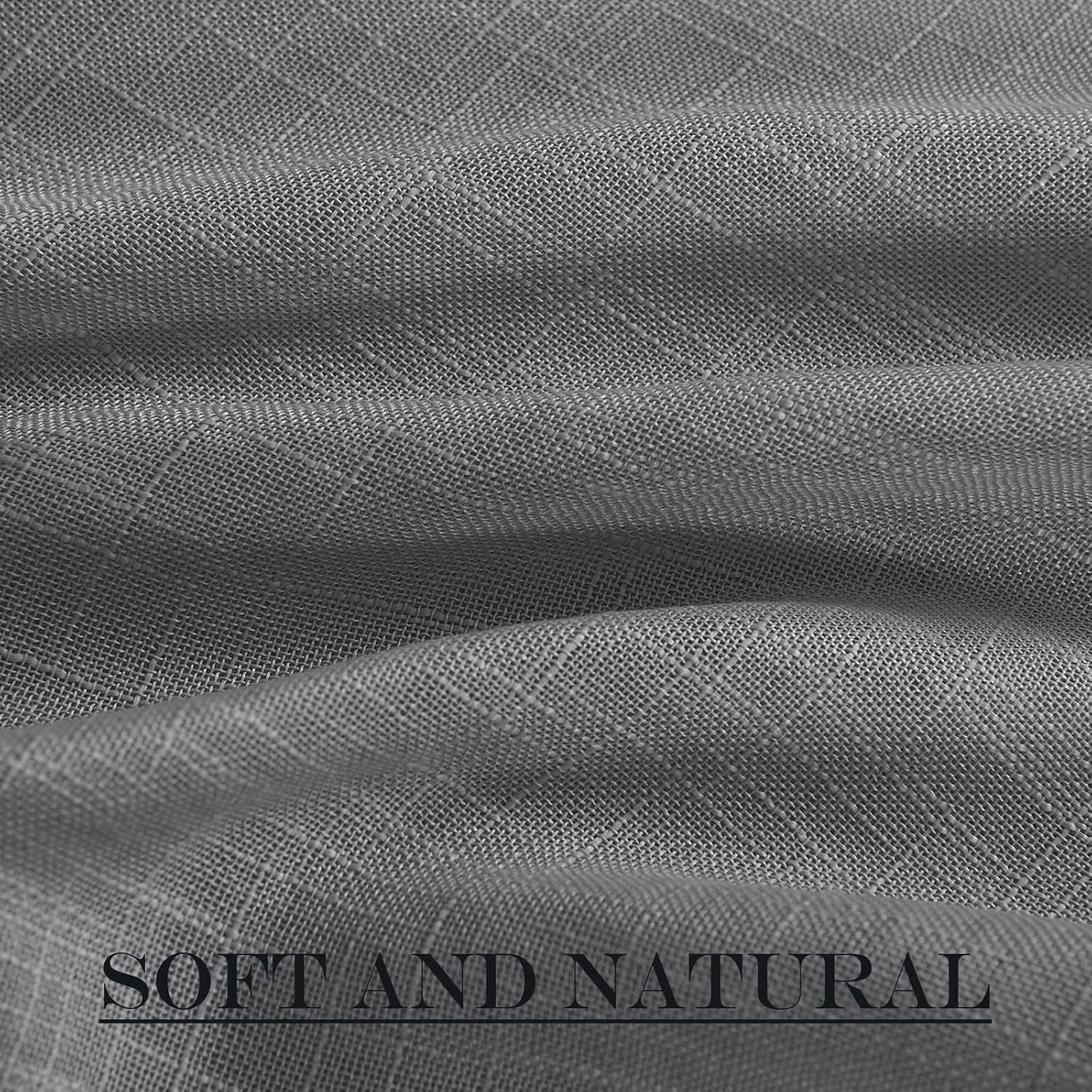 NICETOWN French Door Curtain with Bonus Tieback, Casual French Window Covering Sheer Drapes for Balcony 25 Inches Wide by 72 Inches Long, Front Back Door Shade for Bathroom, 1 PC, Dark Grey