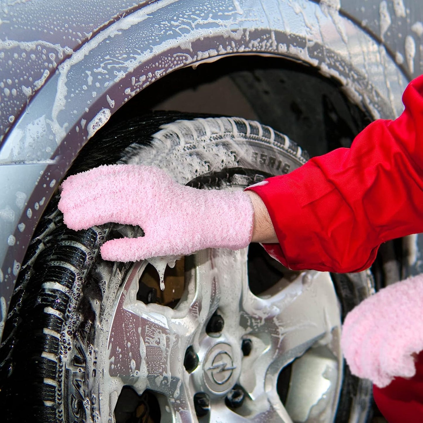 Bencailor 4 Pairs Microfiber Dusting Gloves Washable Reusable Cleaning Gloves Mittens for Plants House Cleaning Car Blinds